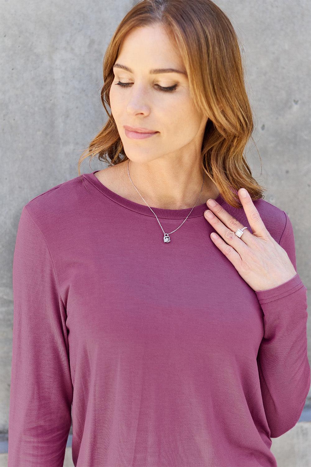 Basic Bae Full Size Round Neck Long Sleeve Top Carauana Store