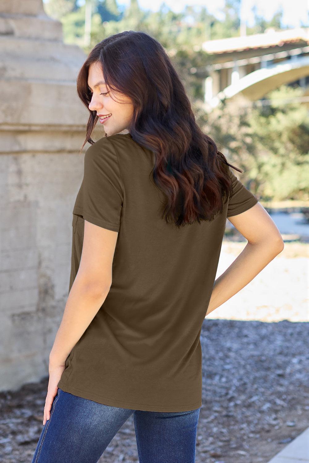 Basic Bae Full Size V-Neck Short Sleeve T-Shirt Carauana Store