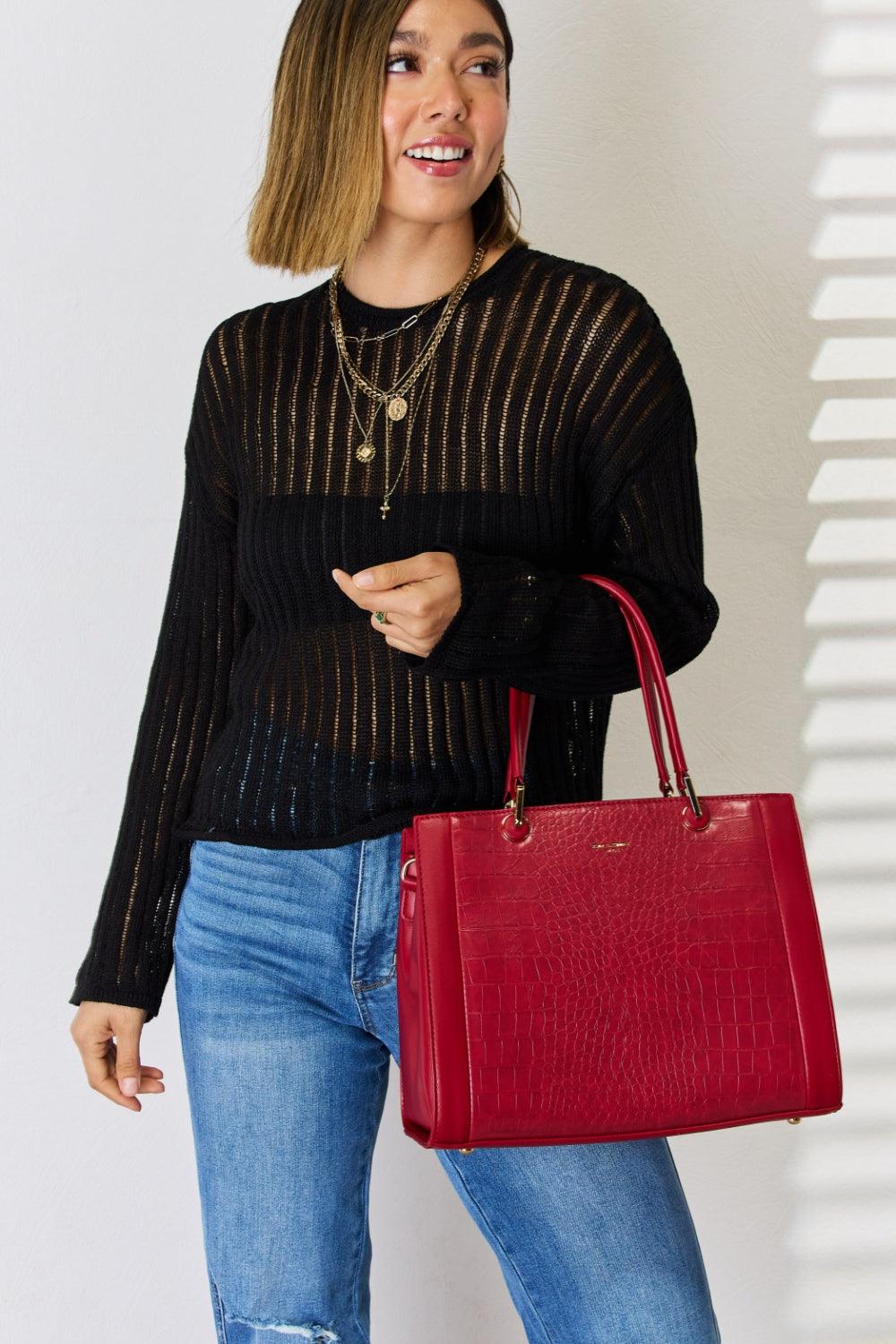 David Jones Texture PU Leather Handbag Carauana Store