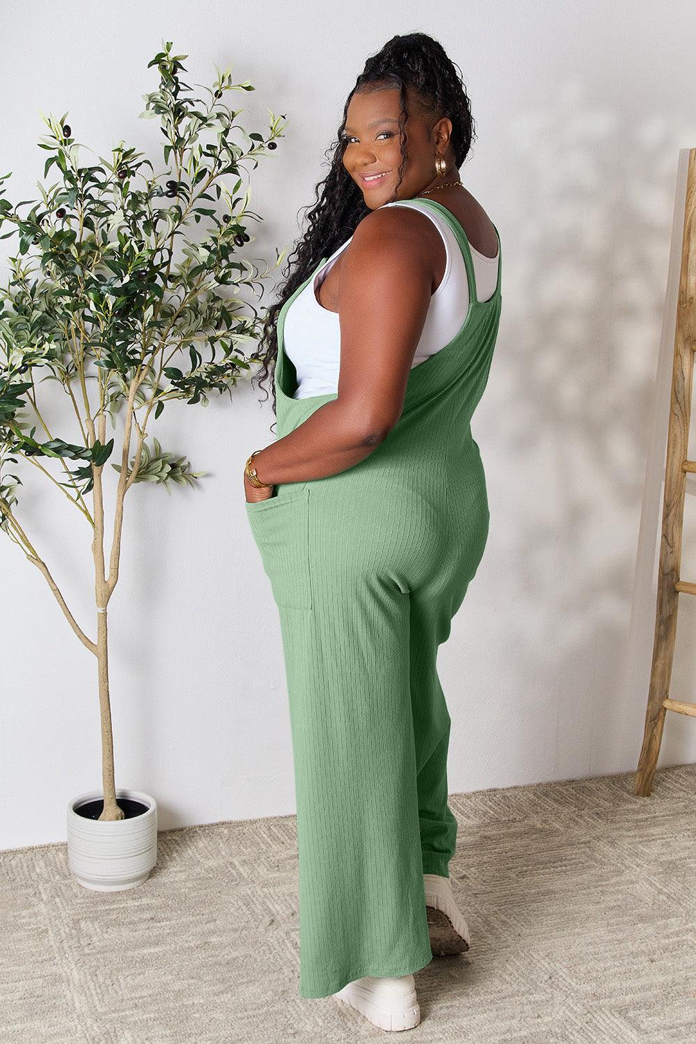 Double Take Full Size Wide Strap Overall with Pockets Carauana Store