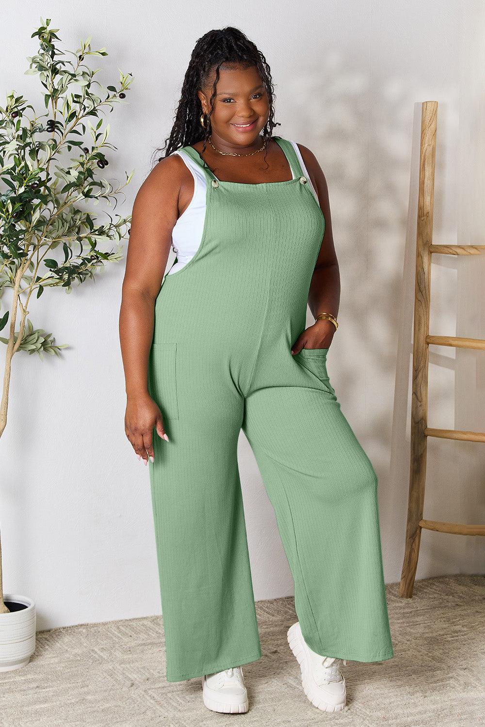 Double Take Full Size Wide Strap Overall with Pockets Carauana Store