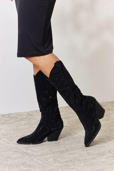 Forever Link Rhinestone Knee High Cowboy Boots Carauana Store
