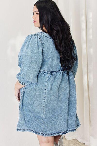 HEYSON Full Size Oversized Denim Babydoll Dress Carauana Store