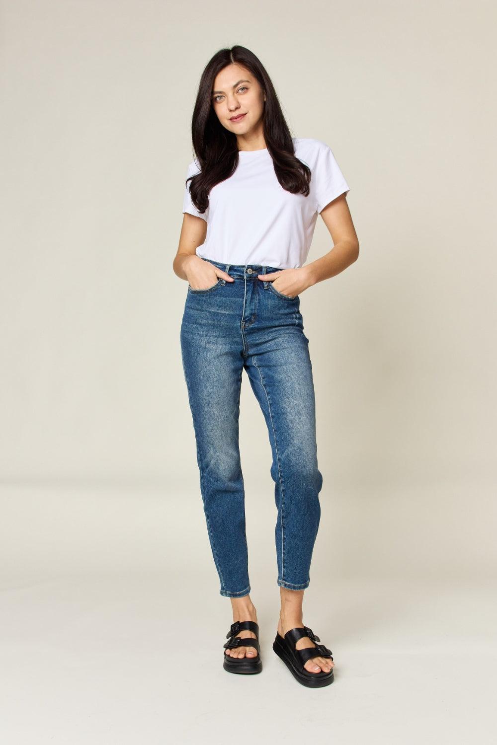 Judy Blue Full Size Tummy Control High Waist Slim Jeans Carauana Store