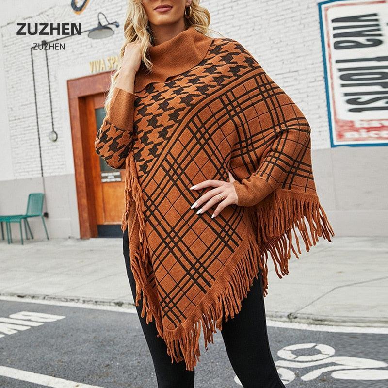 Knitted Shawl Women Warm Tassel Pullover Imitation Cashmere Carauana Store