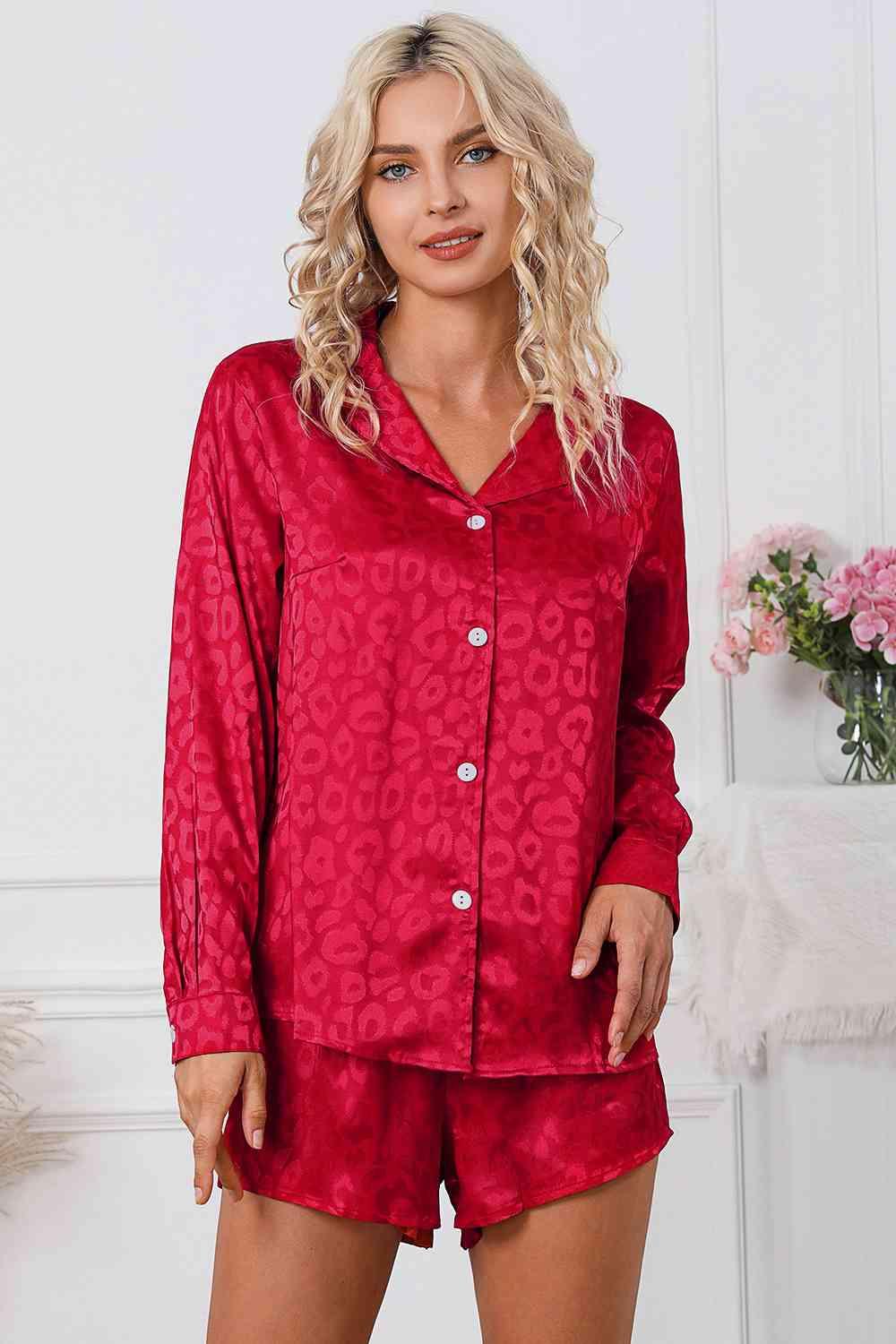 Long Sleeve Shirt and Shorts Lounge Set Carauana Store