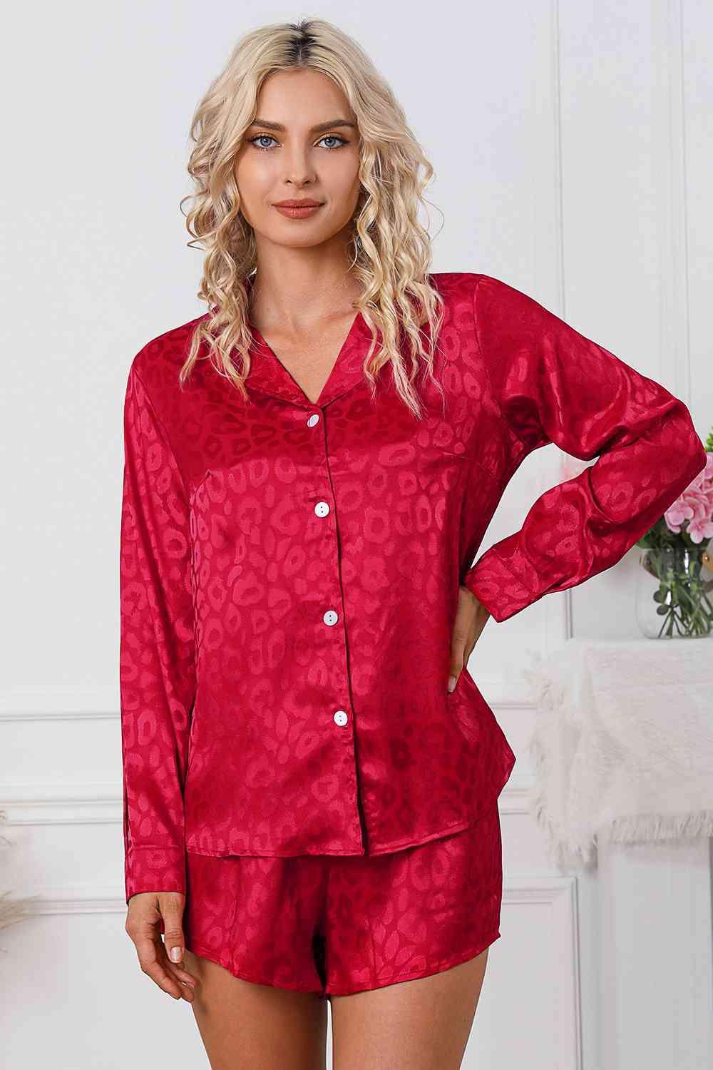 Long Sleeve Shirt and Shorts Lounge Set Carauana Store