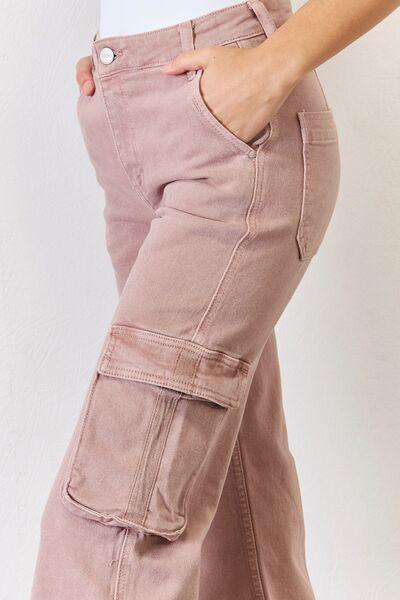 RISEN Full Size High Rise Cargo Wide Leg Jeans Carauana Store