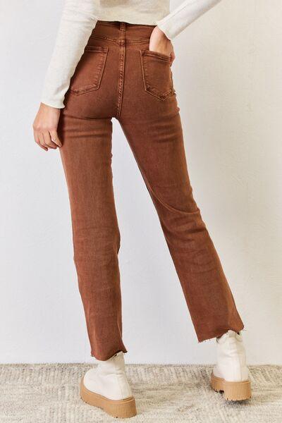 RISEN Full Size High Rise Tummy Control Straight Jeans Carauana Store