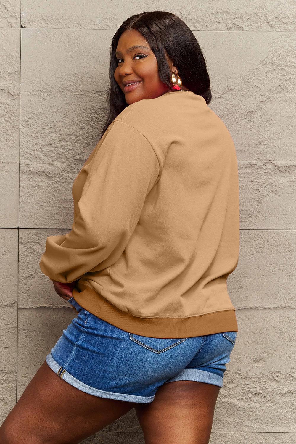 Simply Love Full Size CIAO!Round Neck Sweatshirt Carauana Store