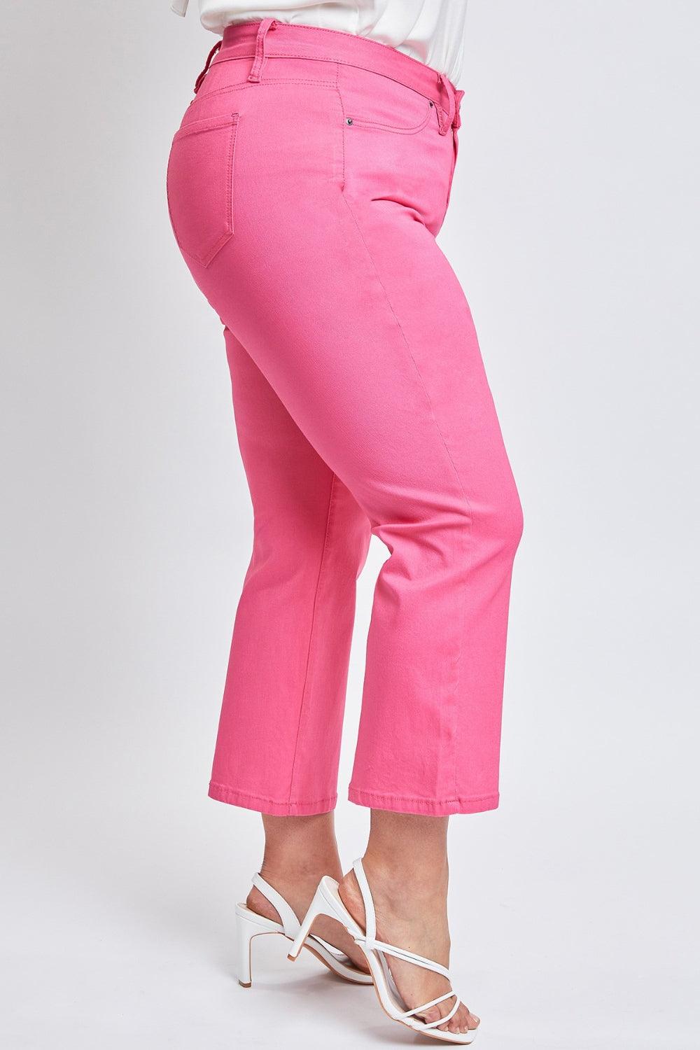 YMI Jeanswear Full Size Mid-Rise Hyperstretch Cropped Straight Pants Carauana Store