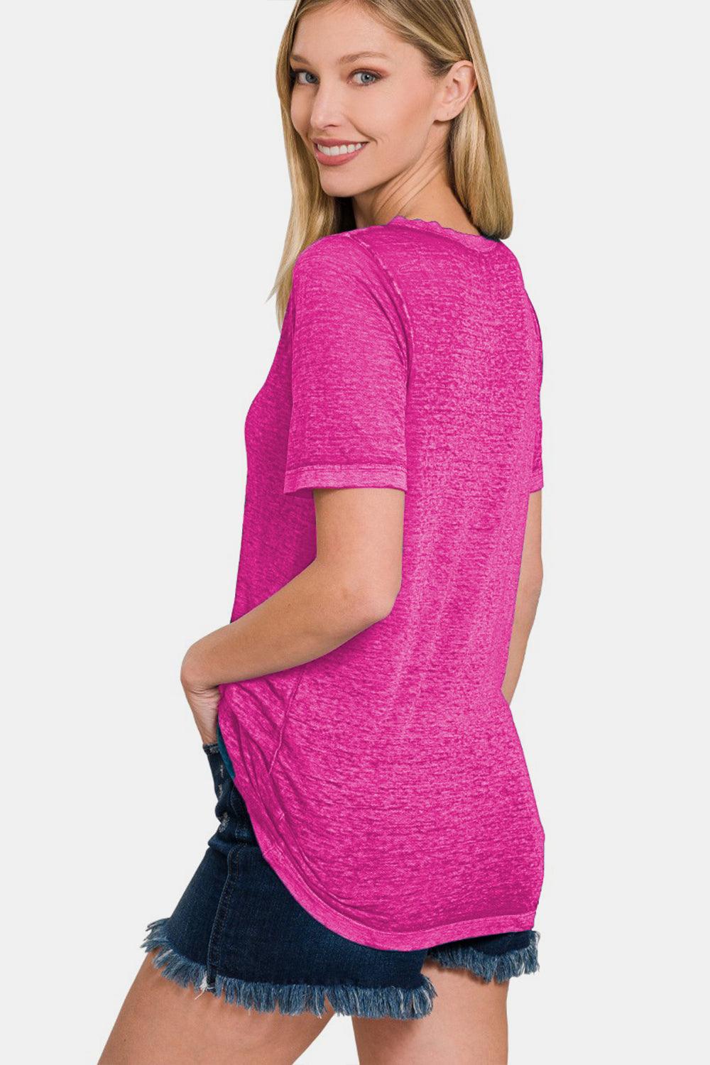 Zenana V-Neck Short Sleeve T-Shirt Carauana Store