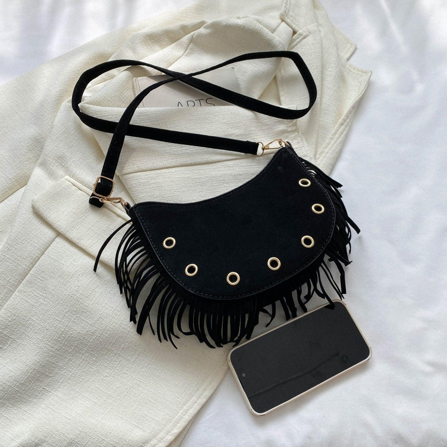 Fringe Detail Crossbody Bag Carauana Store