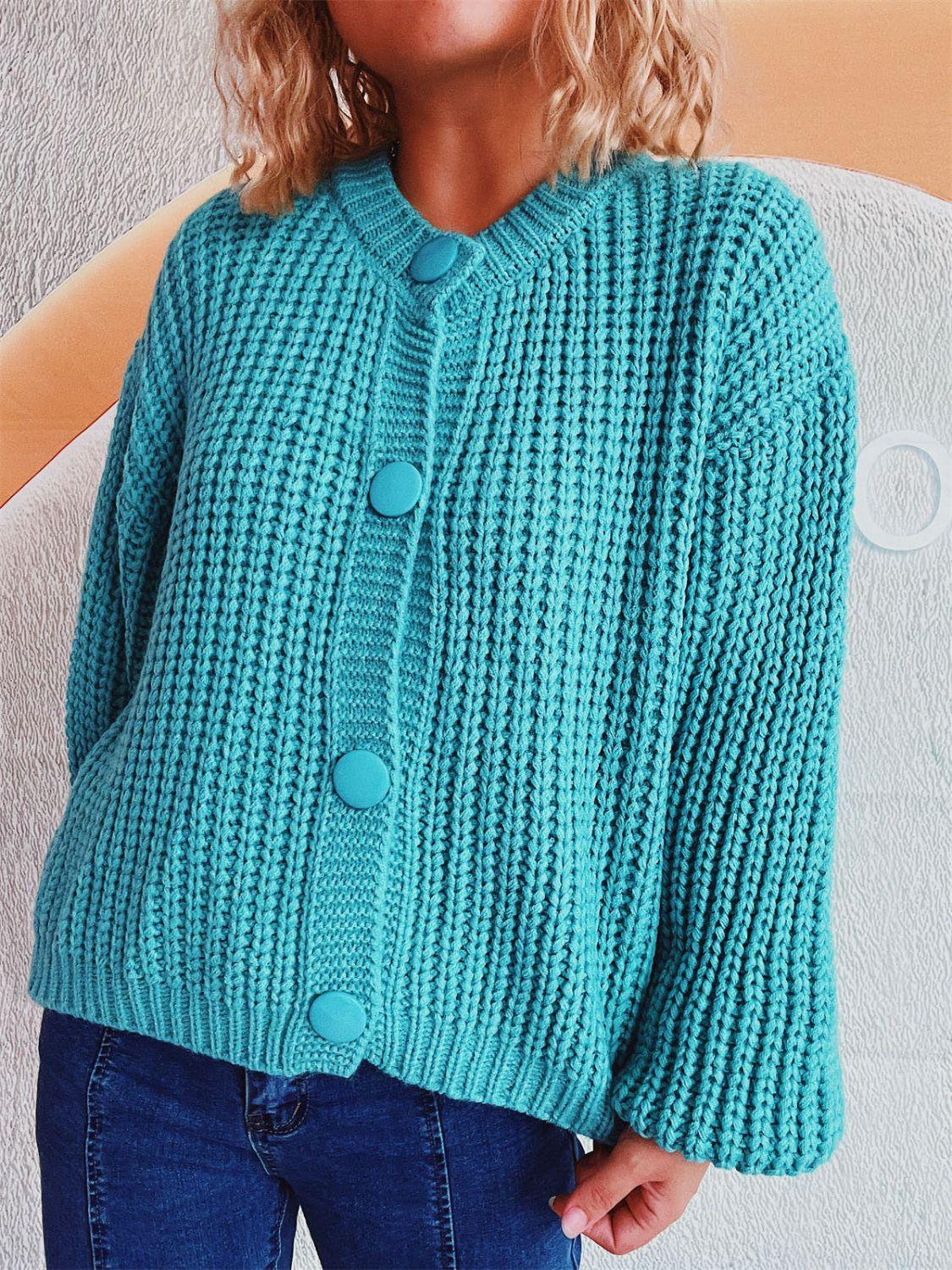 Button Up Long Sleeve Cardigan Carauana Store