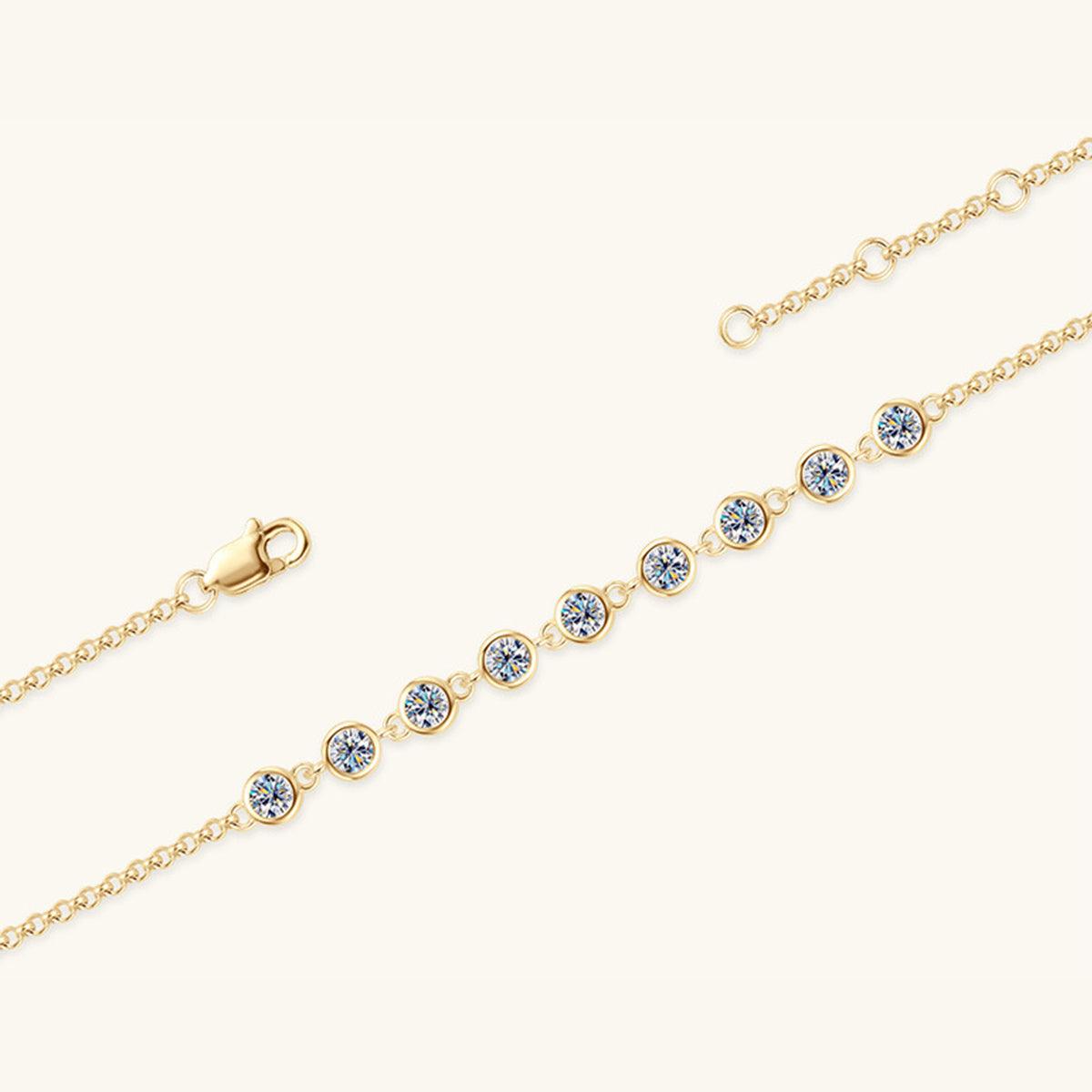 Inlaid Moissanite 925 Sterling Silver Bracelet Carauana Store