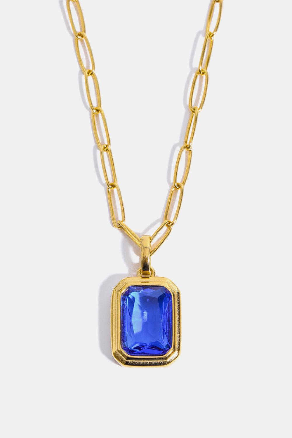 Zircon 18K Gold-Plated Geometrical Shape Pendant Necklace Carauana Store