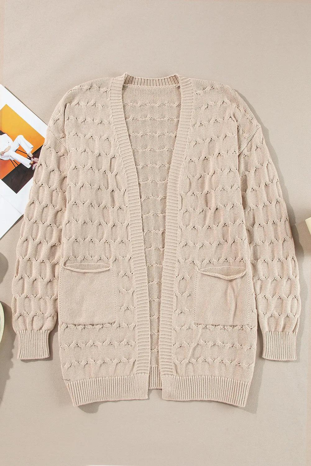 Open Front Long Sleeve Cardigan Carauana Store