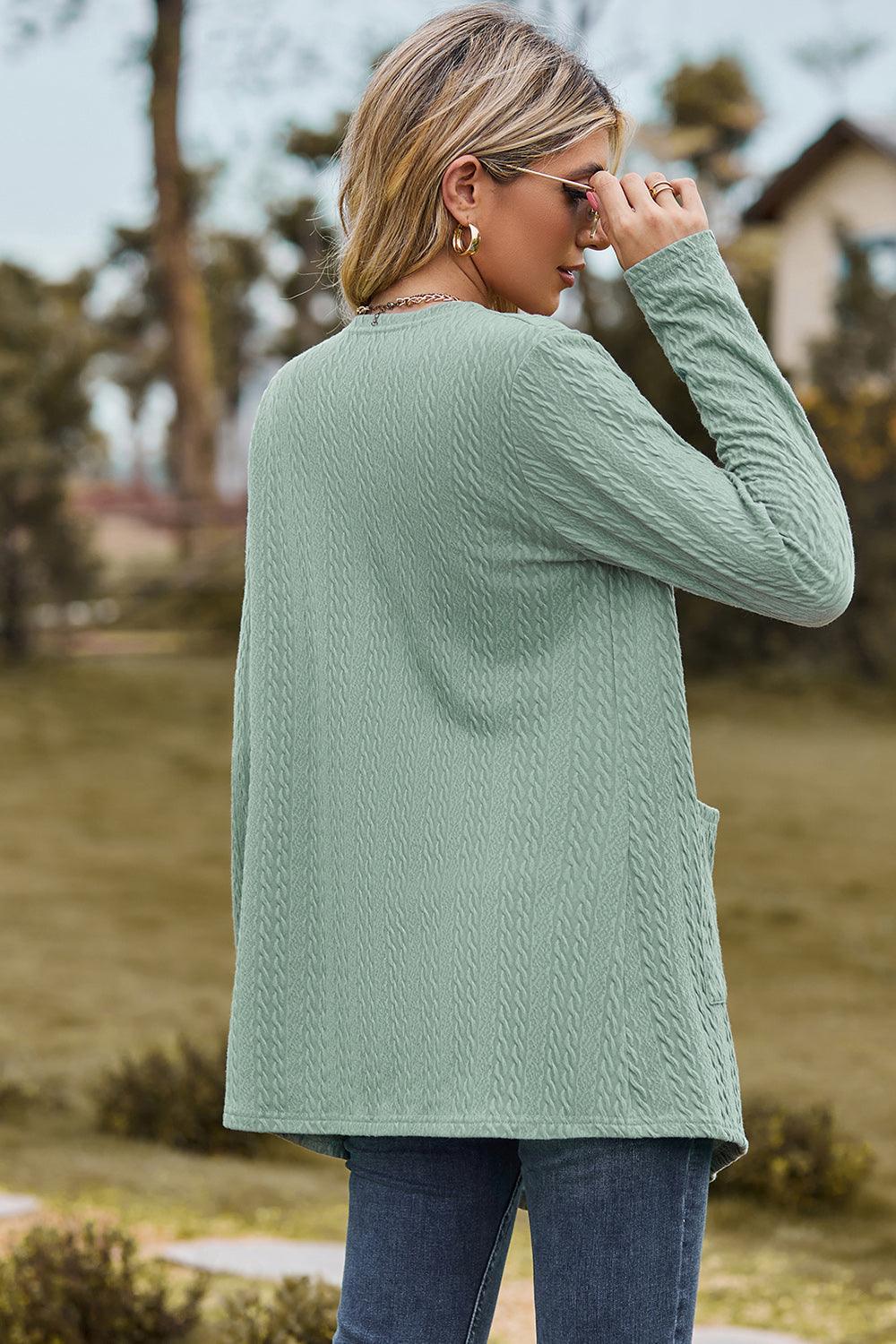 Open Front Long Sleeve Cardigan Carauana Store