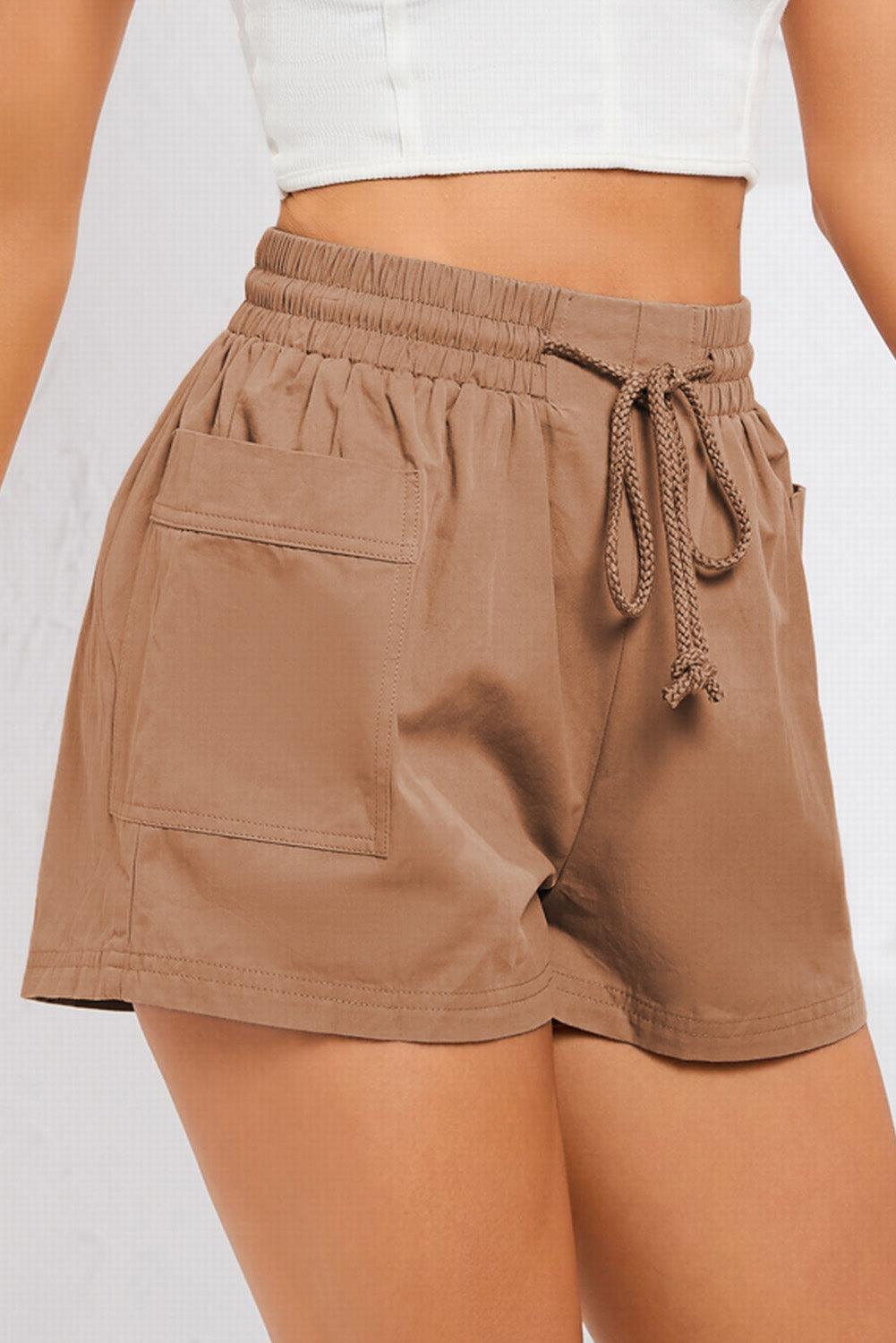 Drawstring Smocked Waist Pocketed Shorts Carauana Store