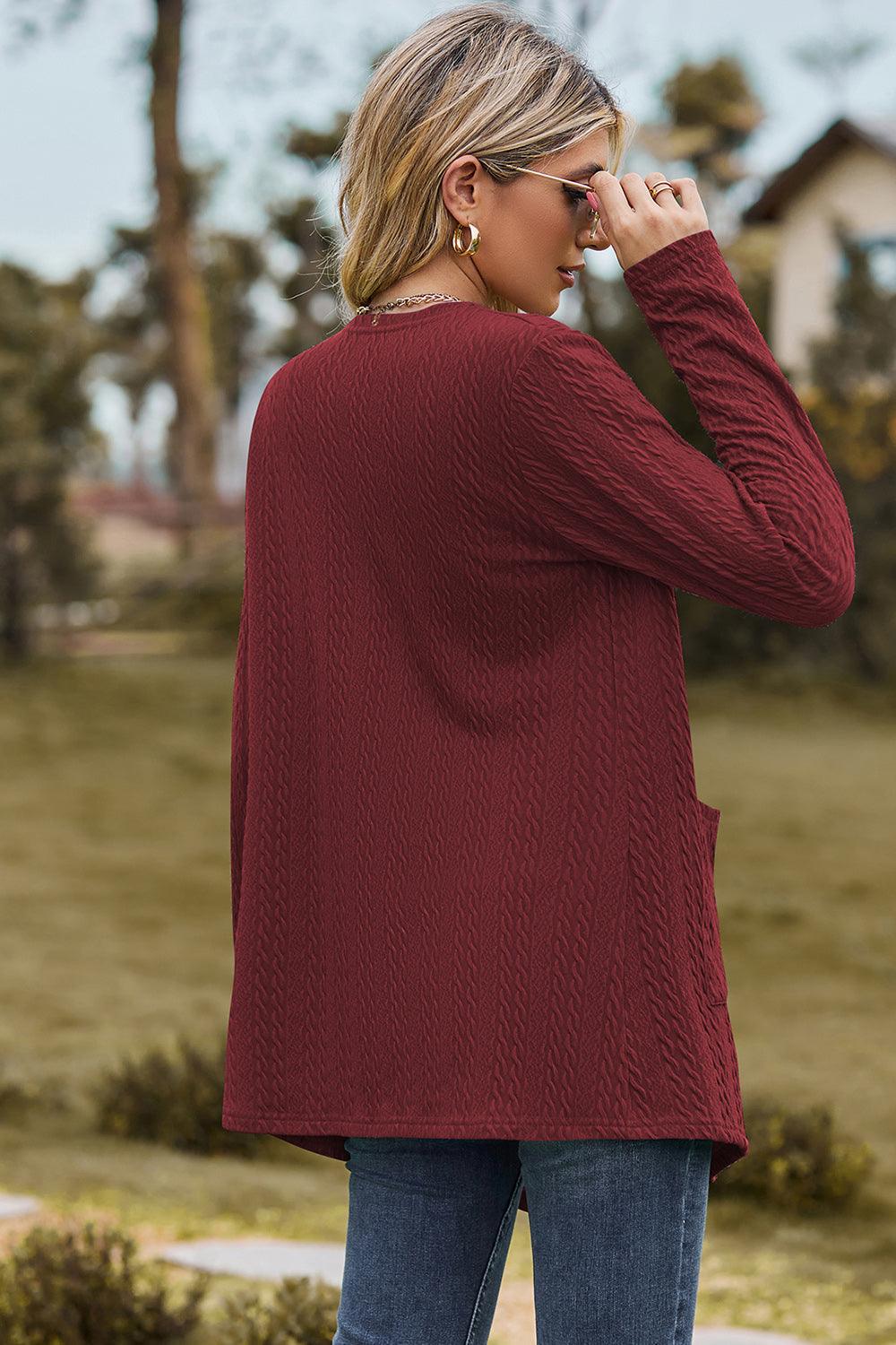 Open Front Long Sleeve Cardigan Carauana Store