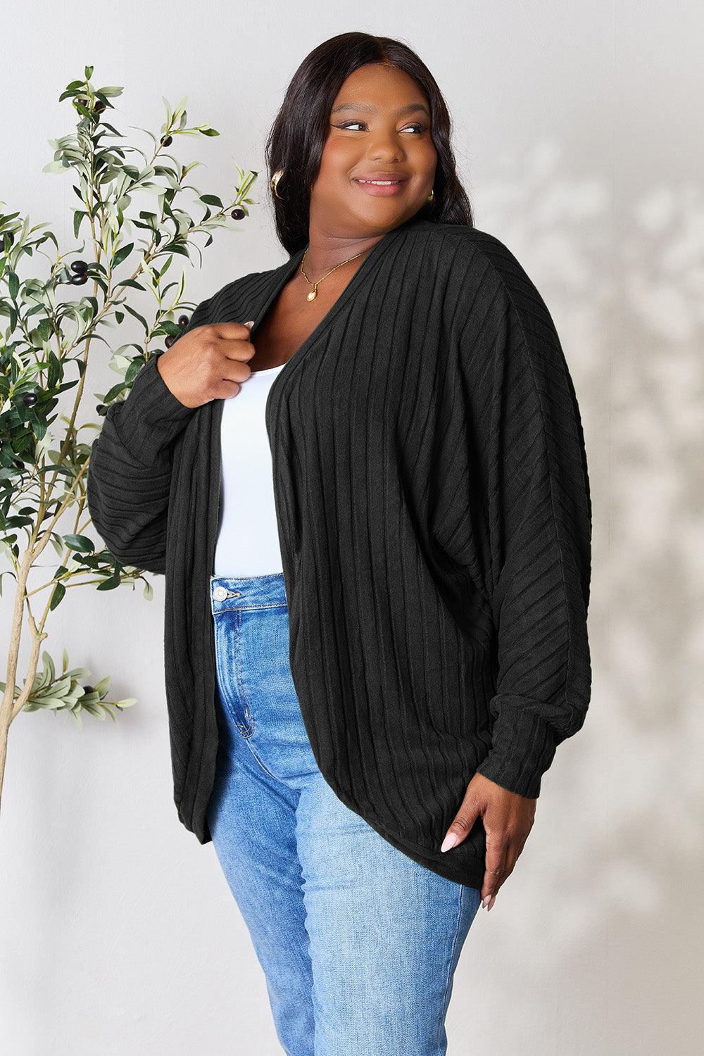 Basic Bae Full Size Ribbed Cocoon Cardigan Carauana Store