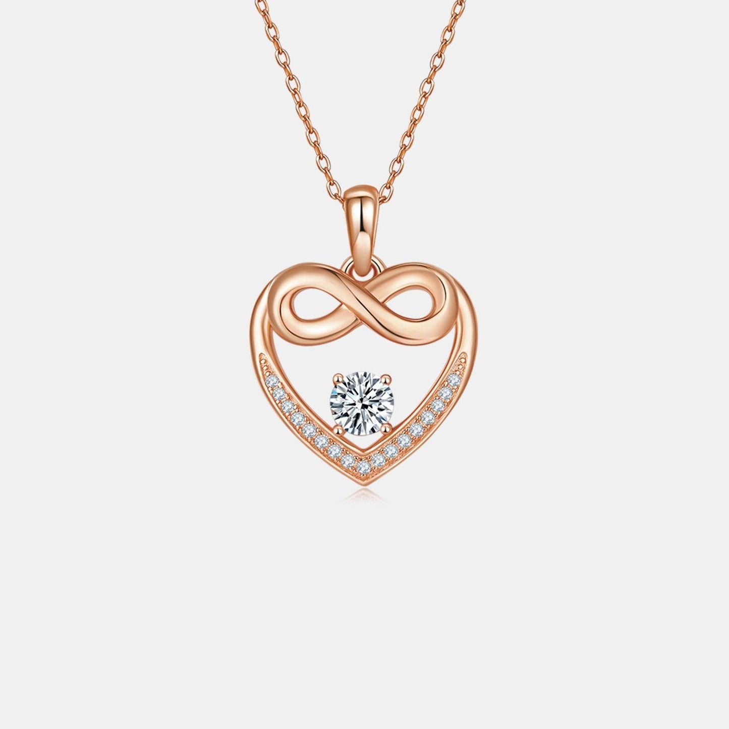 Moissanite 925 Sterling Silver Heart Necklace Carauana Store