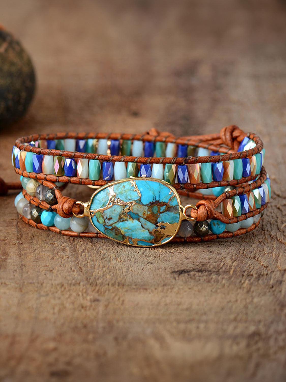 Triple-Layer Natural Stone Bracelet Carauana Store
