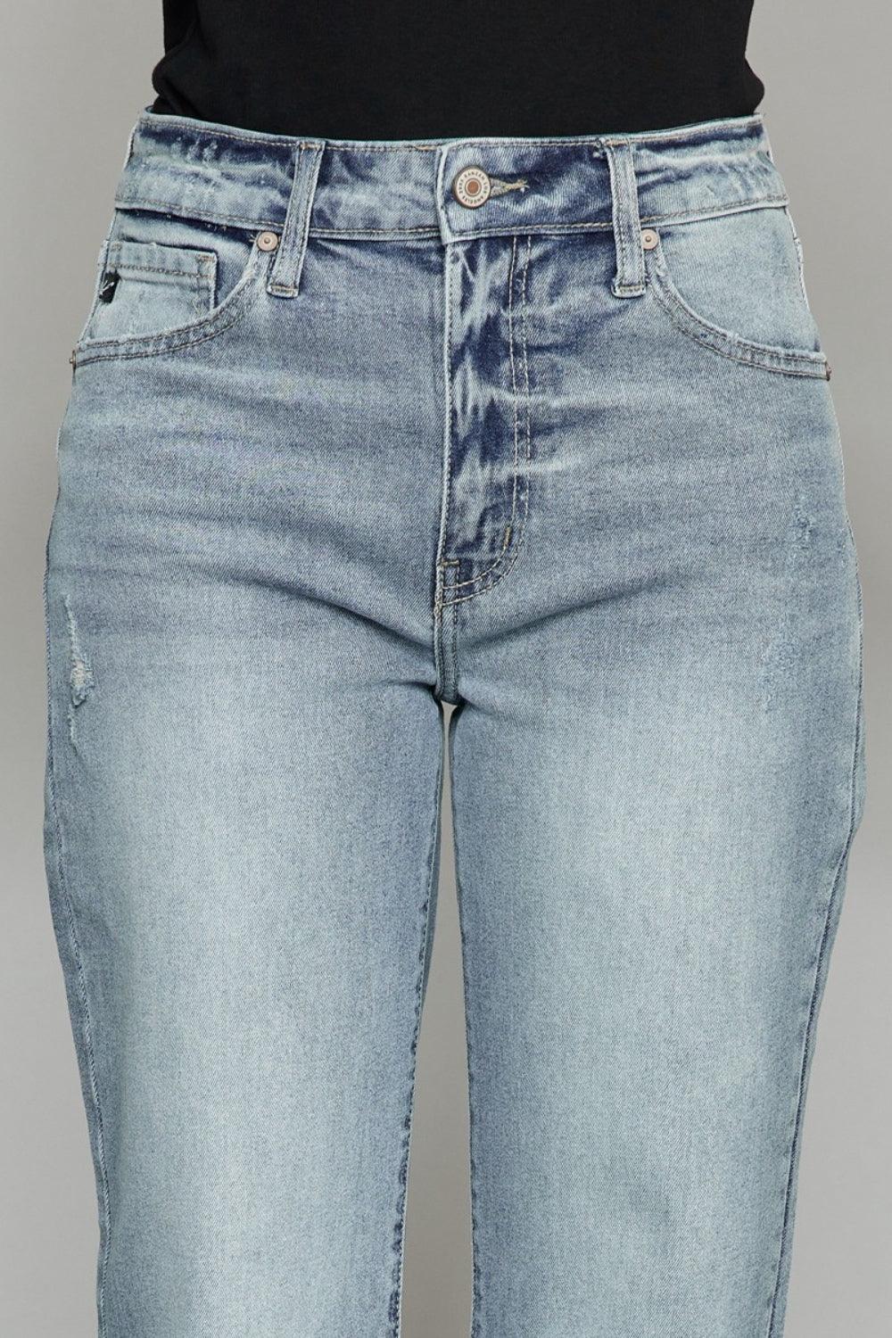 Kancan High Waist Raw Hem Cropped Wide Leg Jeans Carauana Store