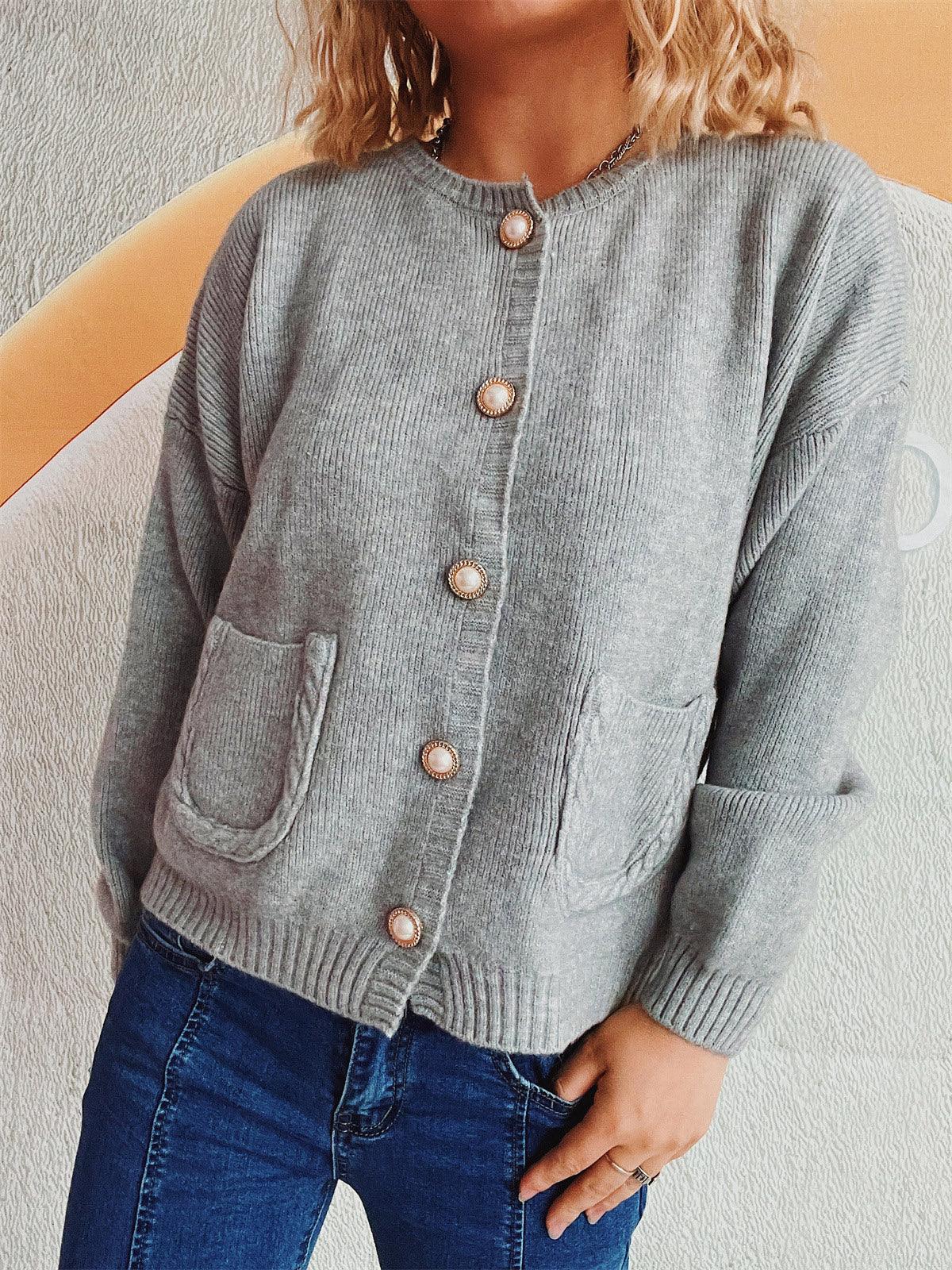 Button Up Long Sleeve Cardigan Carauana Store