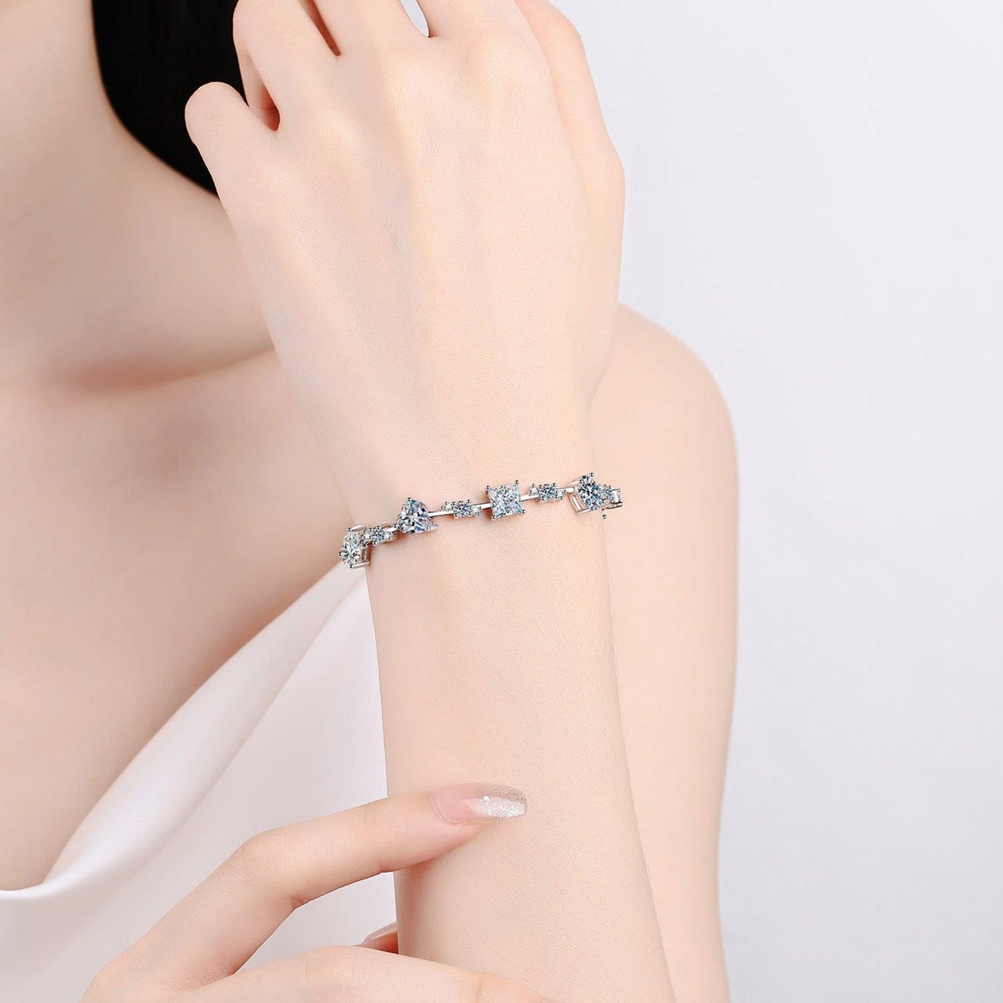 6.2 Carat Moissanite 925 Sterling Silver Bracelet Carauana Store