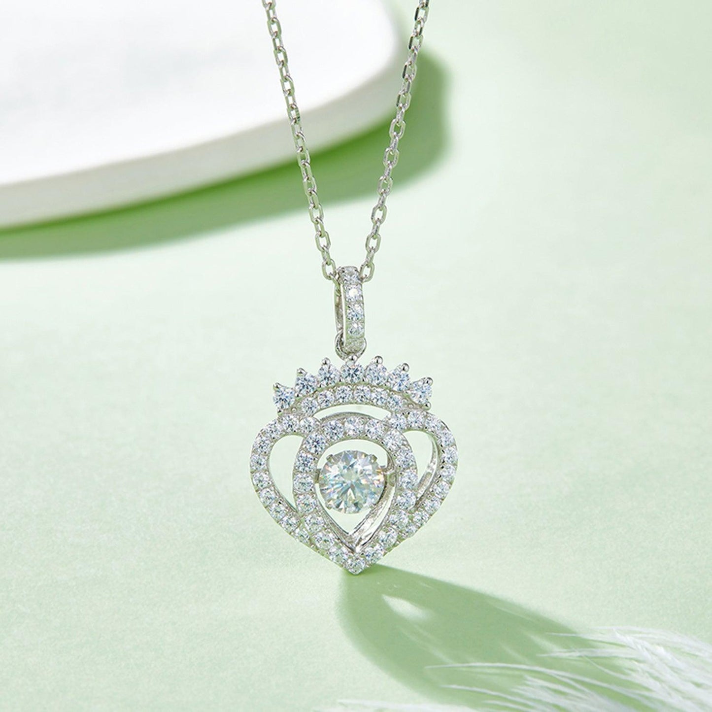 Moissanite 925 Sterling Silver Necklace Carauana Store