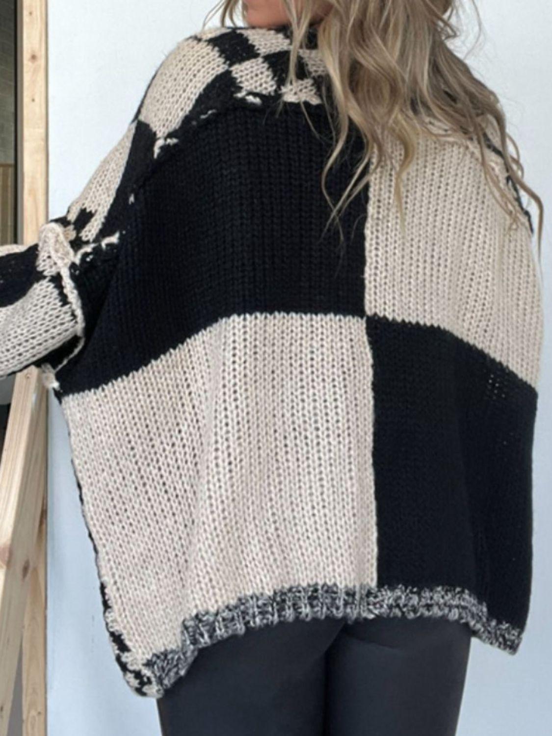 Plaid Open Front Long Sleeve Cardigan Carauana Store