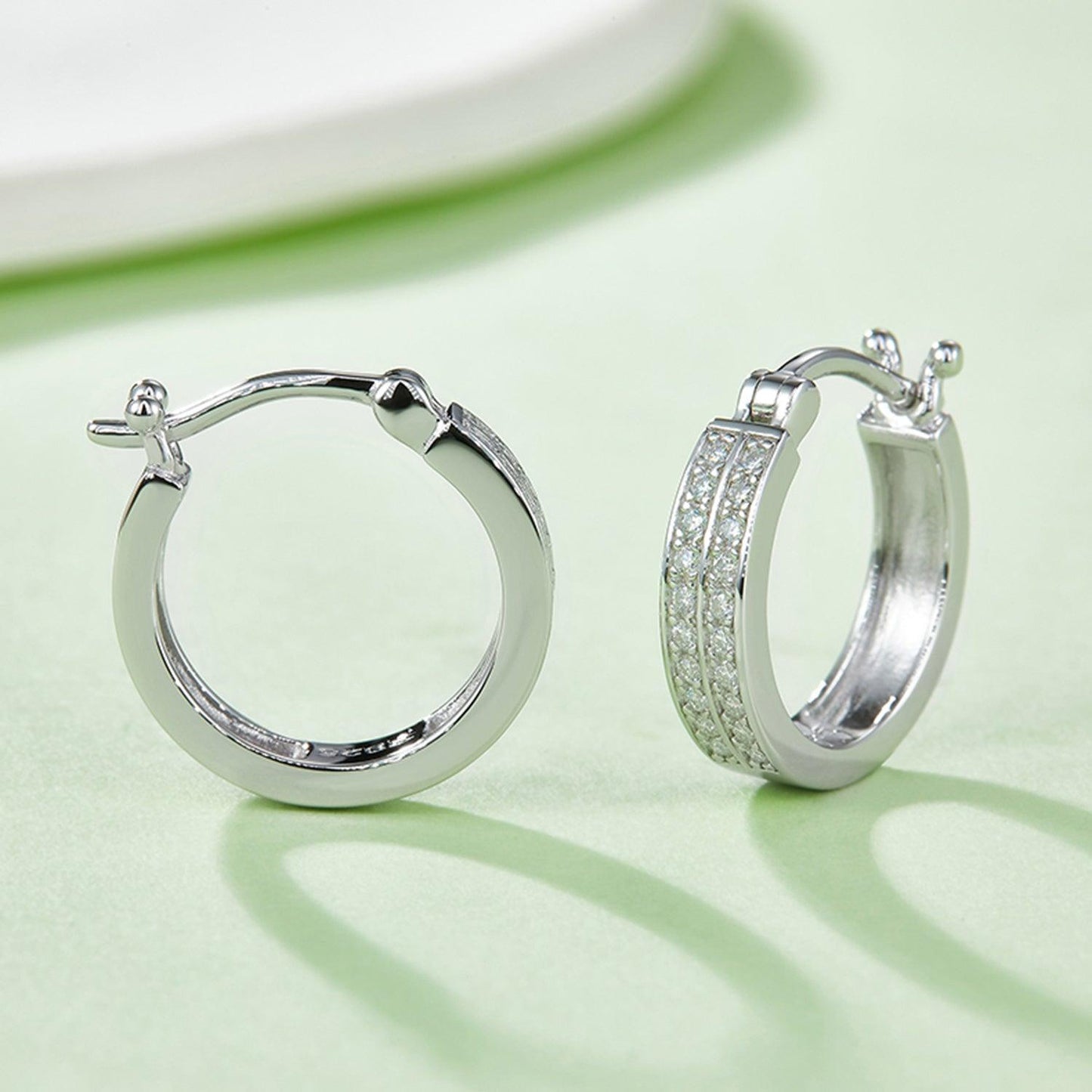 Moissanite 925 Sterling Silver Huggie Earrings Carauana Store