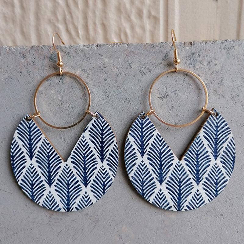Ms.Pac-Man Shape Wooden Dangle Earrings Carauana Store
