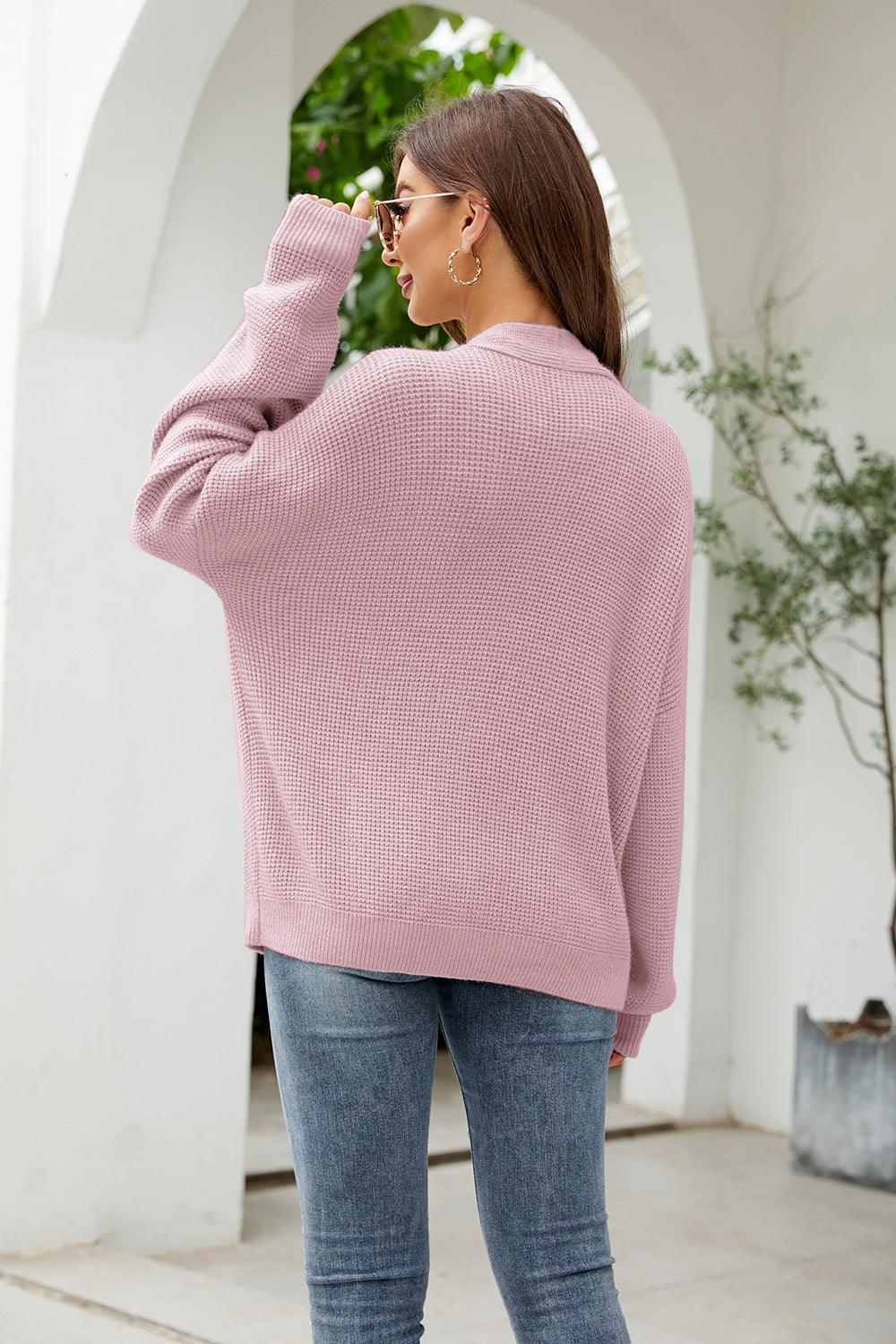 Button Up Drop Shoulder Long Sleeve Cardigan Carauana Store