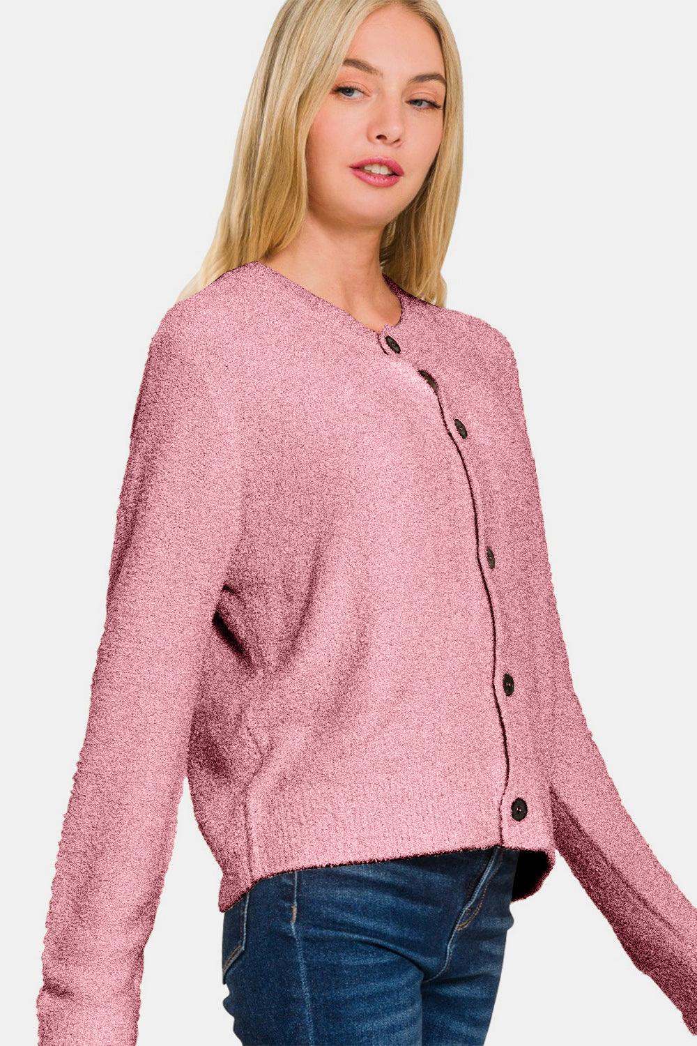 Zenana Button Down Long Sleeve Sweater Cardigan Carauana Store