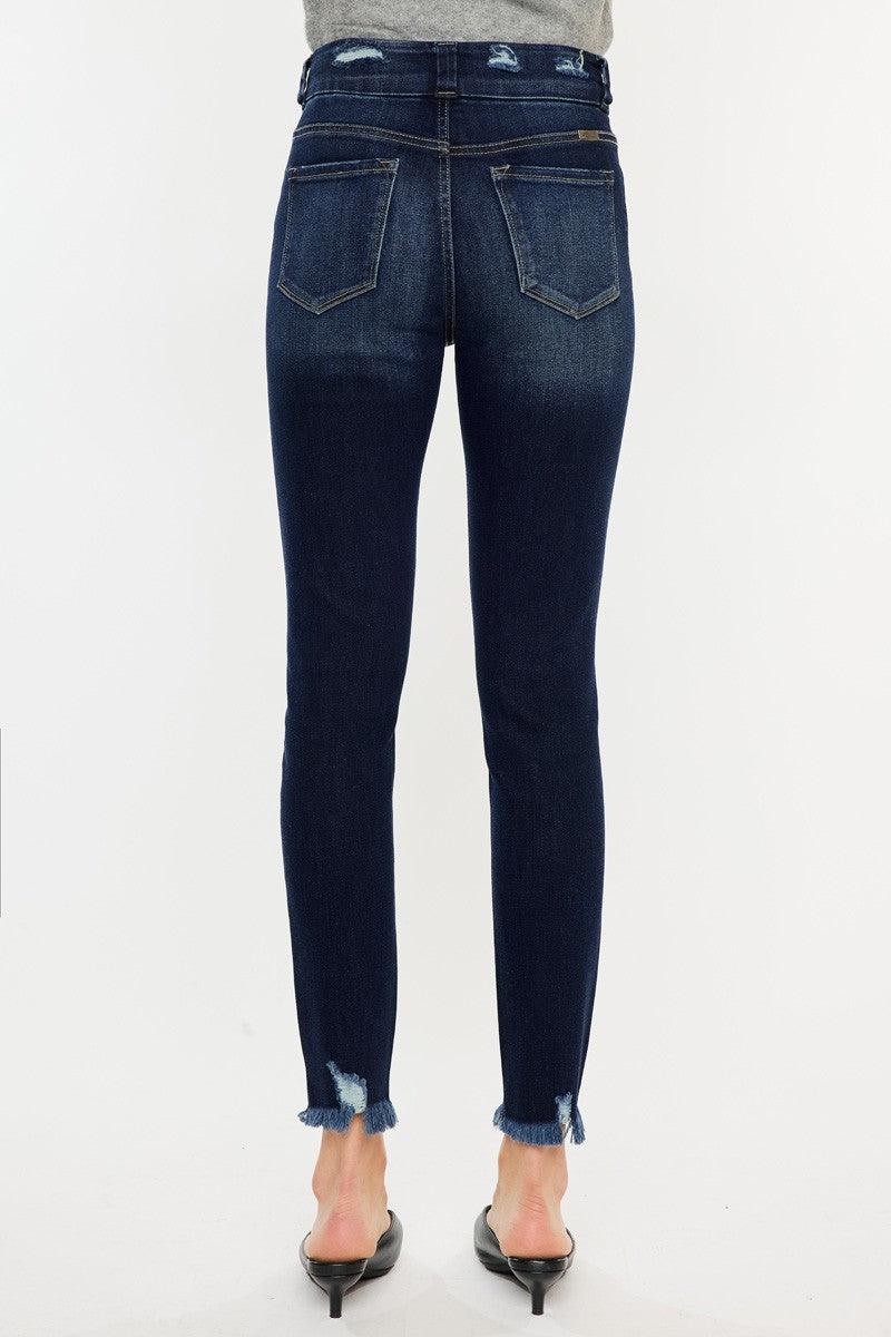Kancan Full Size Cat's Whiskers Raw Hem High Waist Jeans Carauana Store