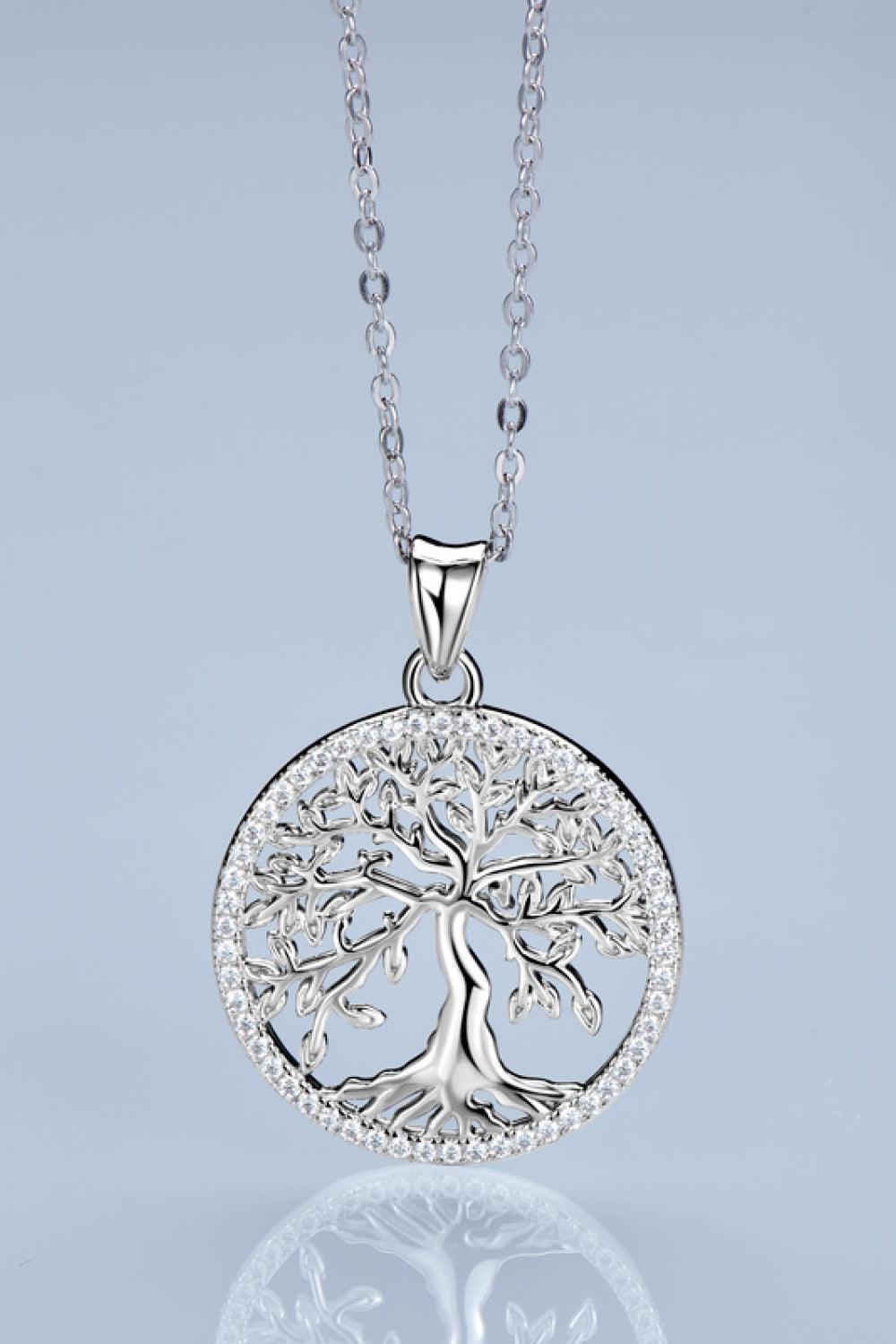 Adored 925 Sterling Silver Moissanite Tree Pendant Necklace Carauana Store