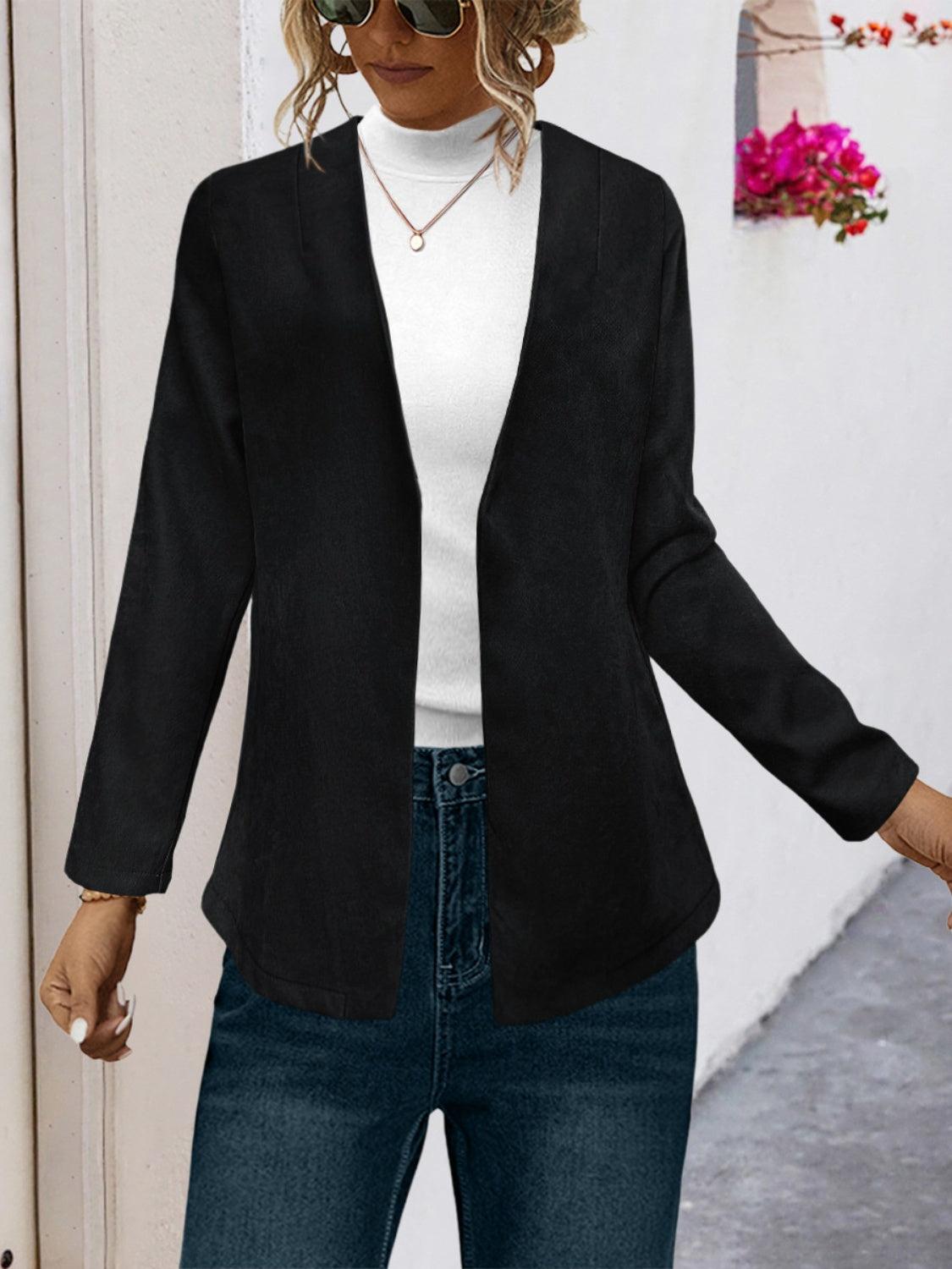 Open Front Long Sleeve Cardigan Carauana Store