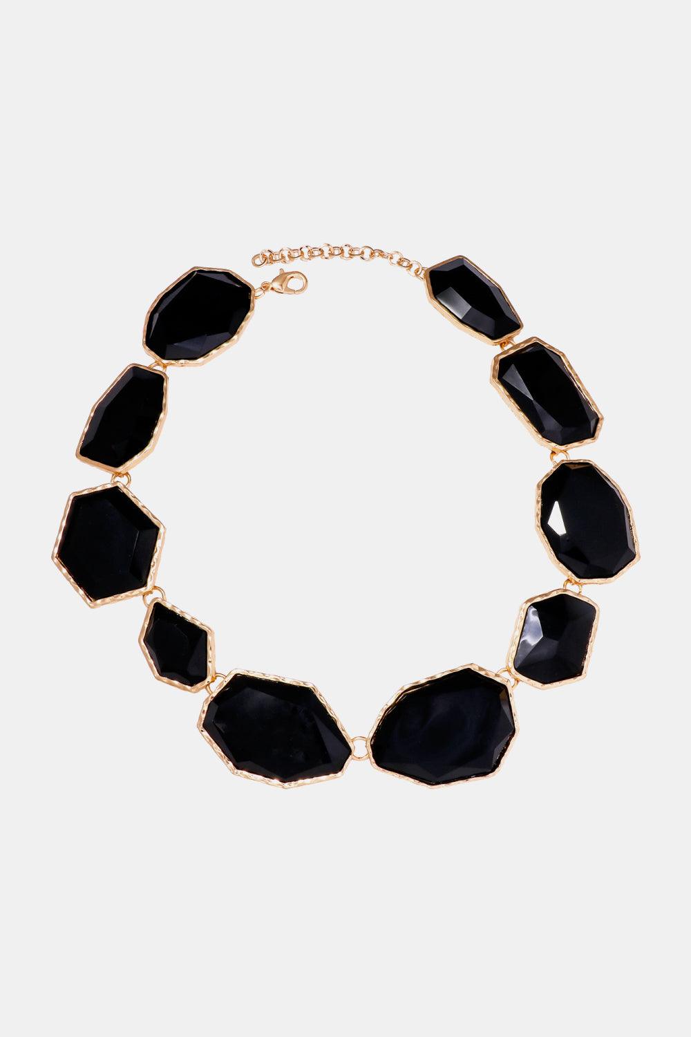 Geometrical Shape Zinc Alloy Frame Resin Necklace Carauana Store