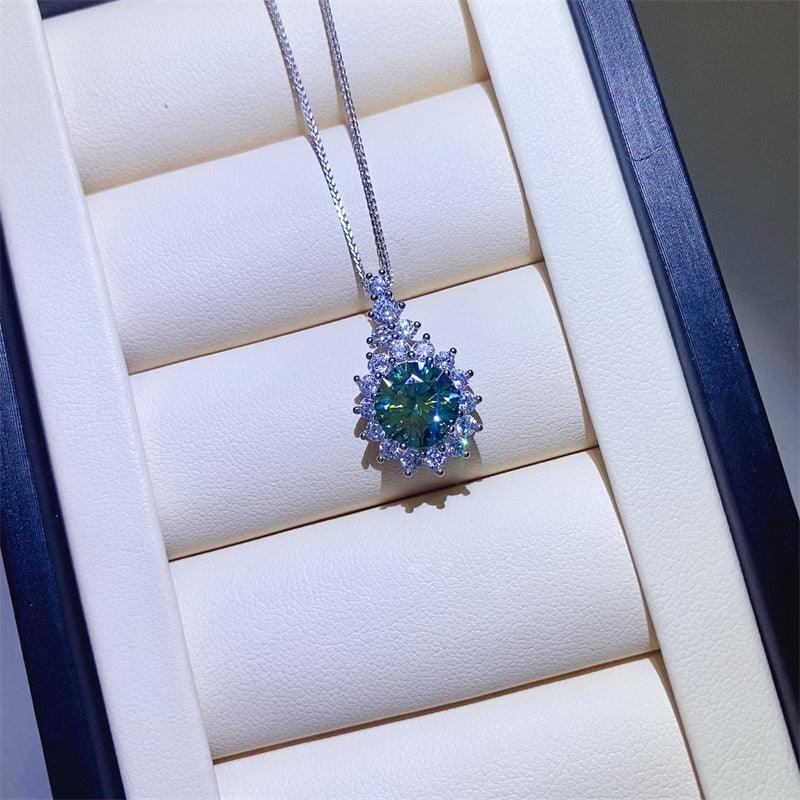 3 Carat Moissanite 925 Sterling Silver Pendant Necklace Carauana Store