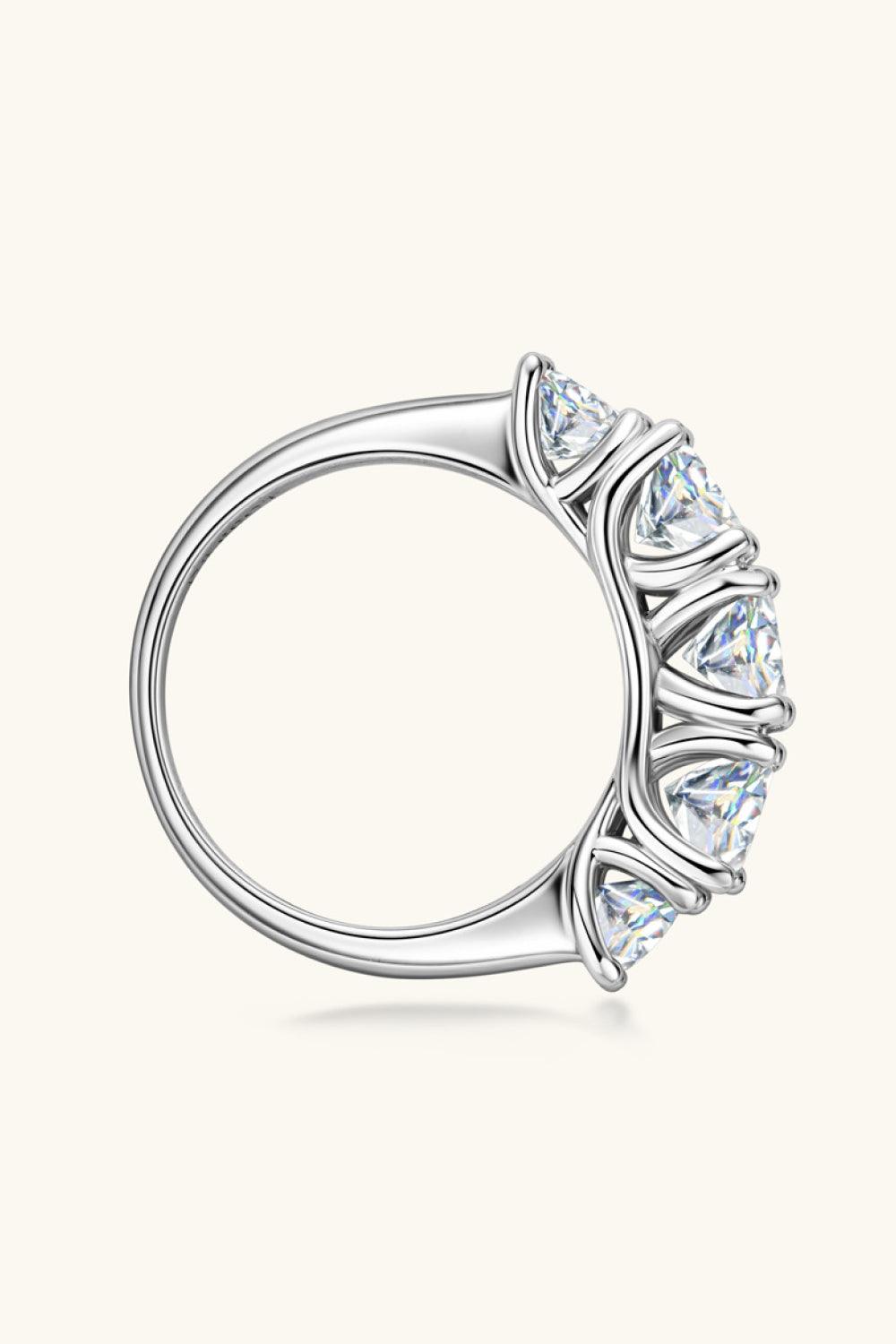 1 Carat Moissanite 925 Sterling Silver Half-Eternity Ring Carauana Store
