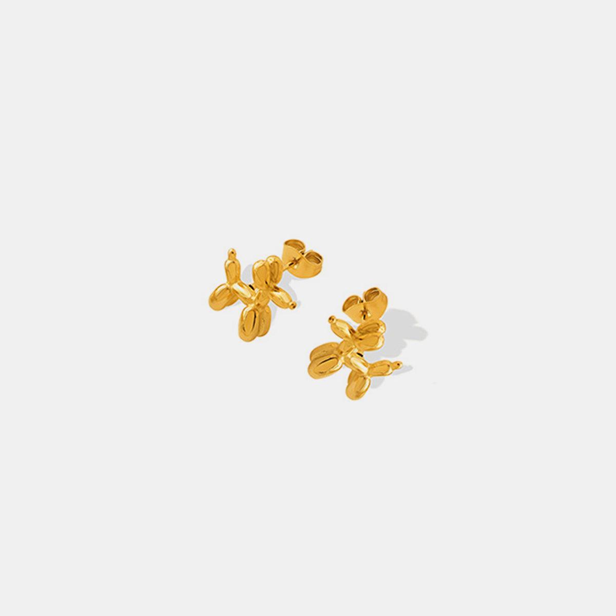 18K Gold-Plated Titanium Steel Puppy Shape Stud Earrings Carauana Store