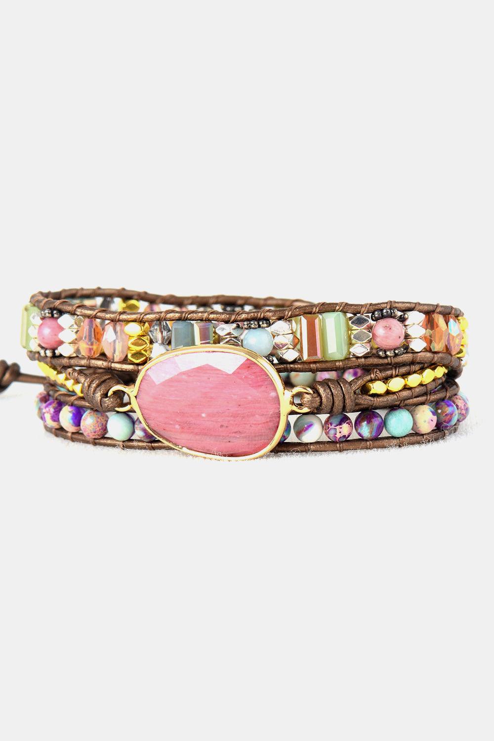 Handmade Crystal Beaded Natural Stone Bracelet Carauana Store