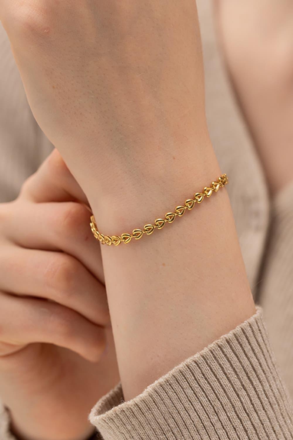 Heart Chain Lobster Clasp Bracelet Carauana Store