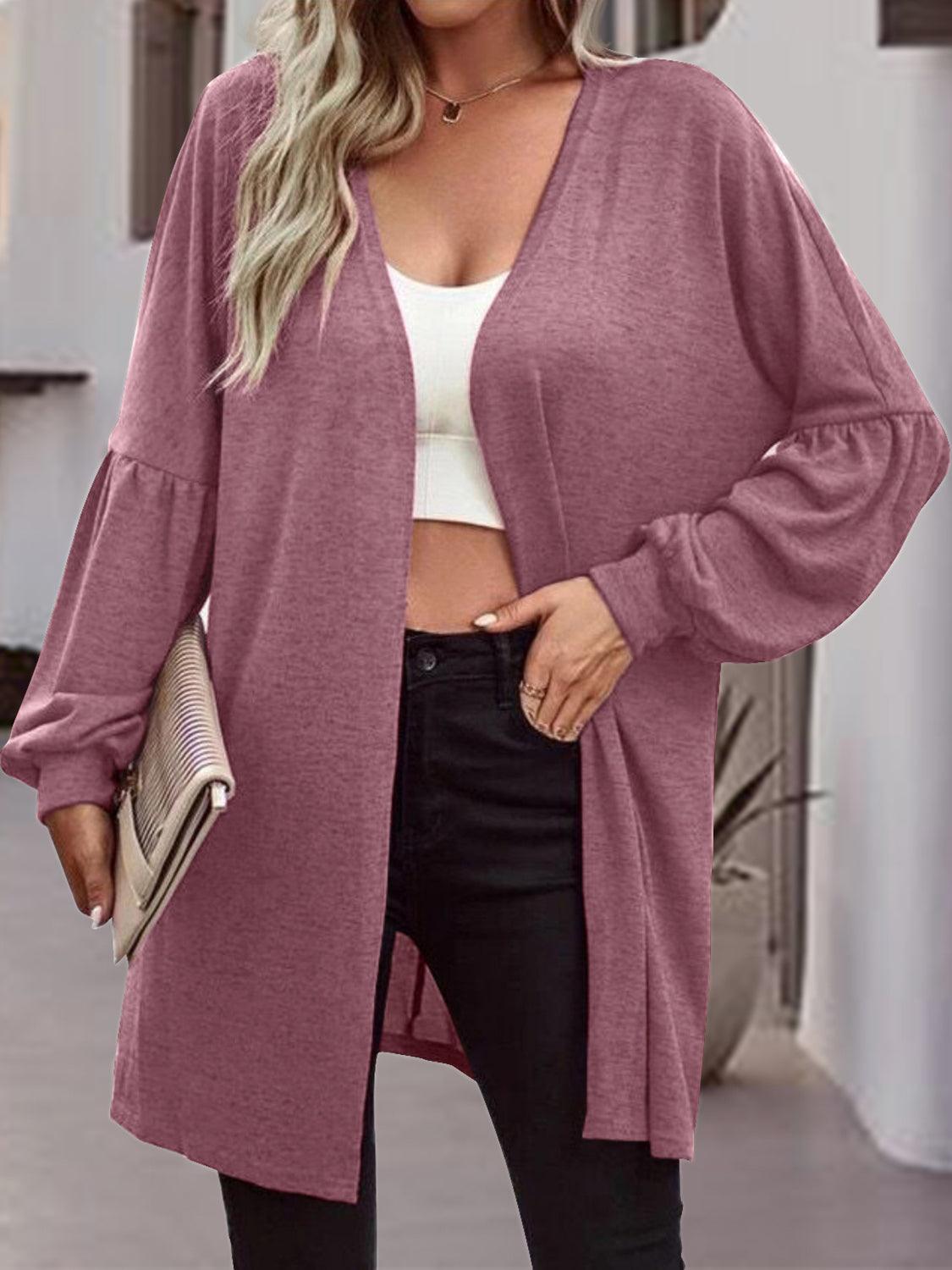 Open Front Long Sleeve Cardigan Carauana Store