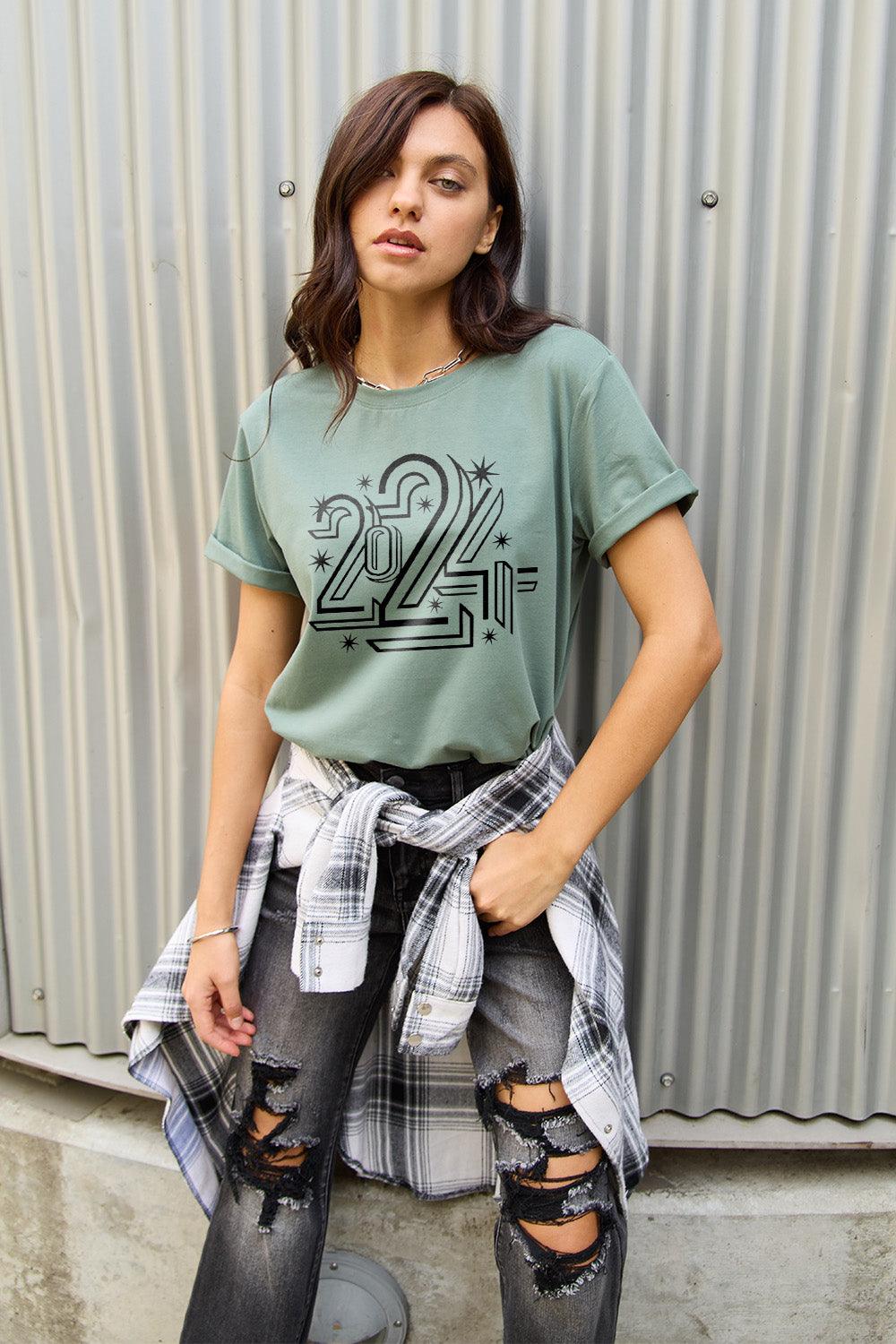 Simply Love Full Size 2024 Round Neck Short Sleeve T-Shirt Carauana Store