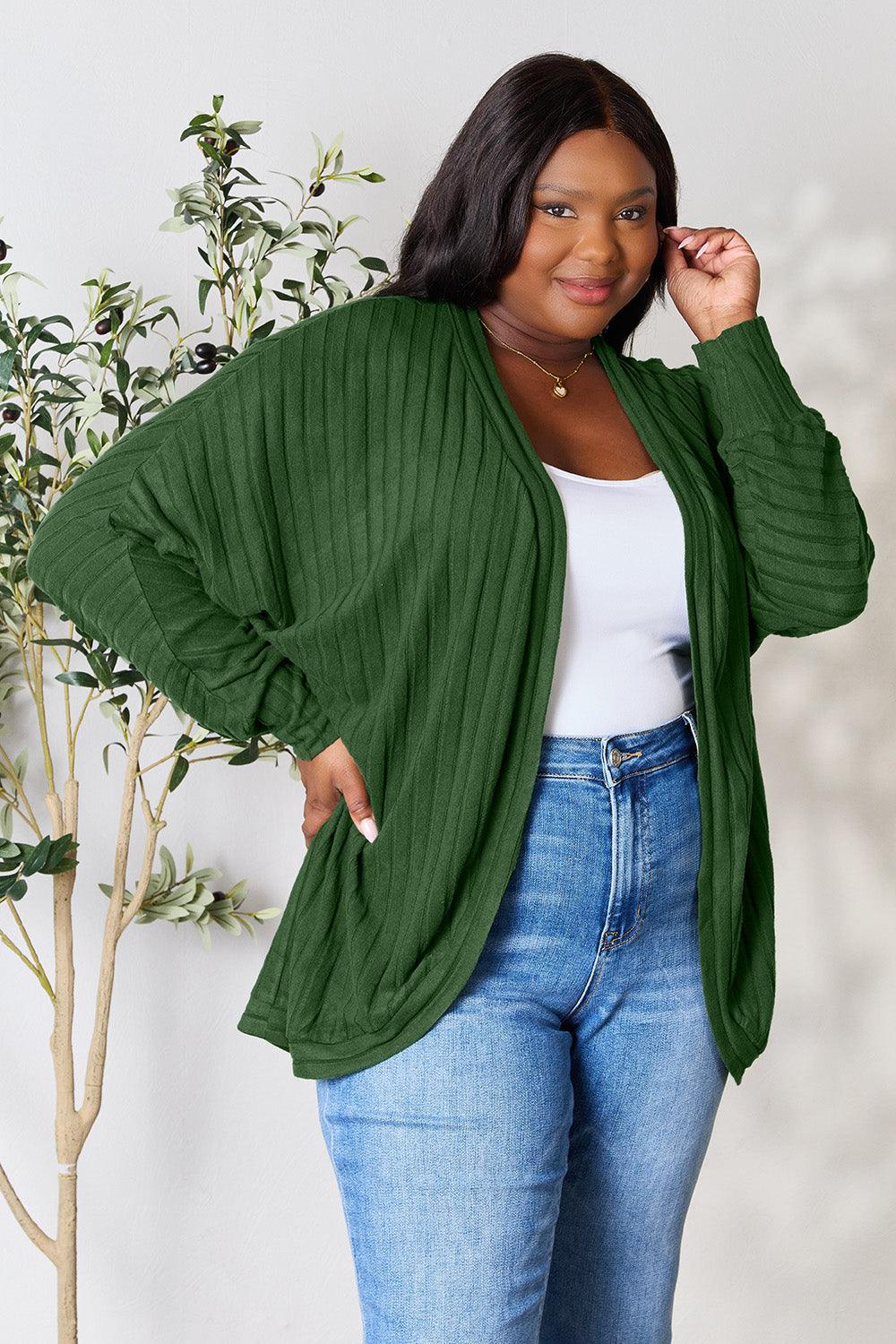 Basic Bae Full Size Ribbed Cocoon Cardigan Carauana Store