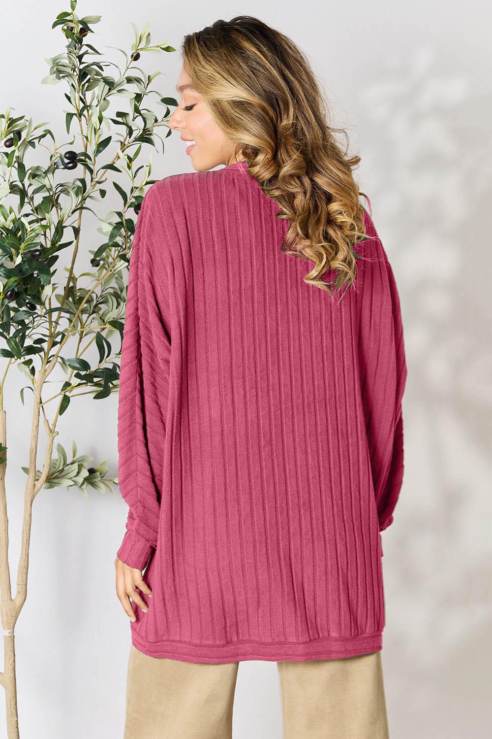 Basic Bae Full Size Ribbed Cocoon Cardigan Carauana Store