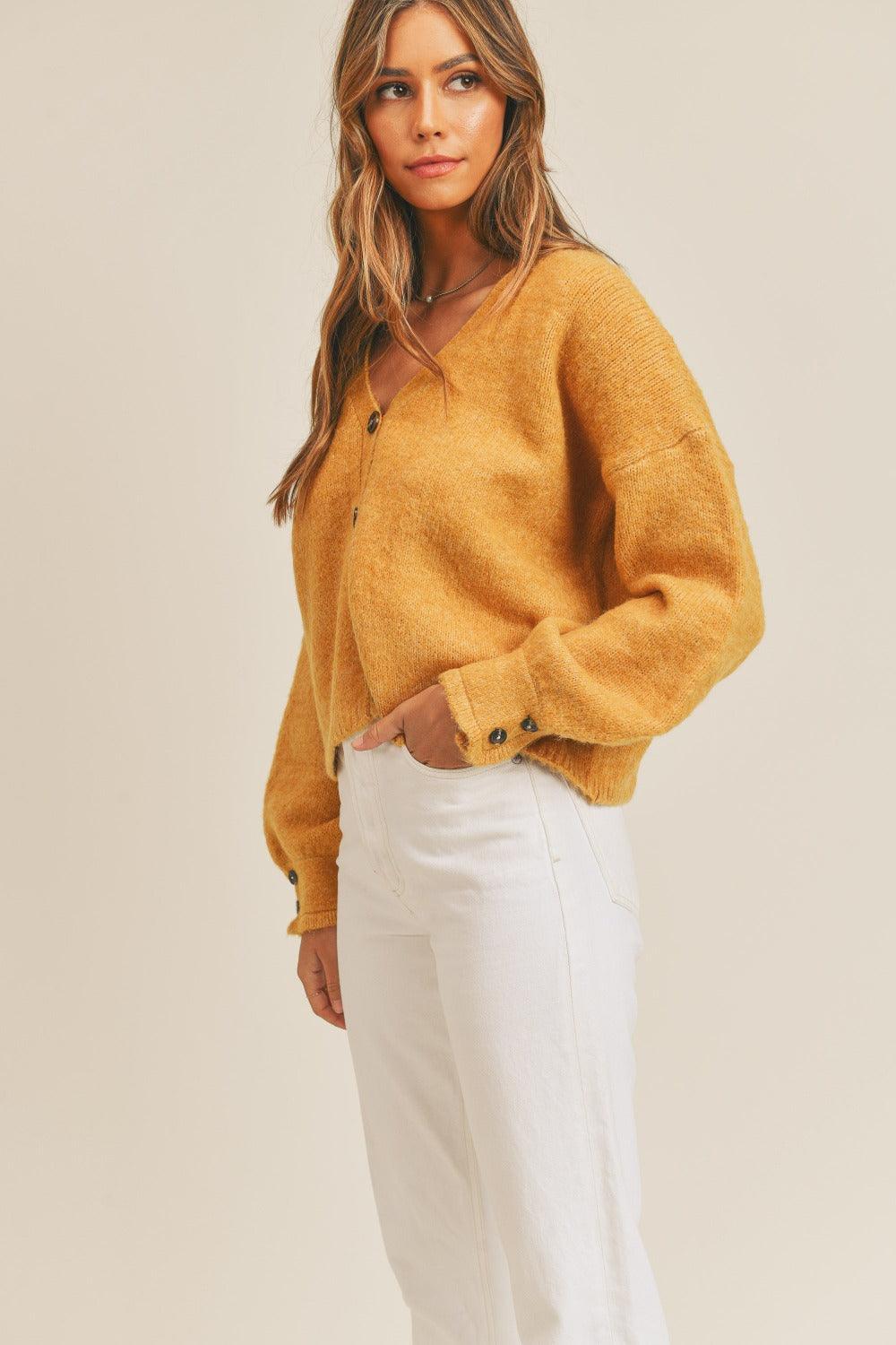 MABLE Long Sleeve Button Down Sweater Cardigan Carauana Store